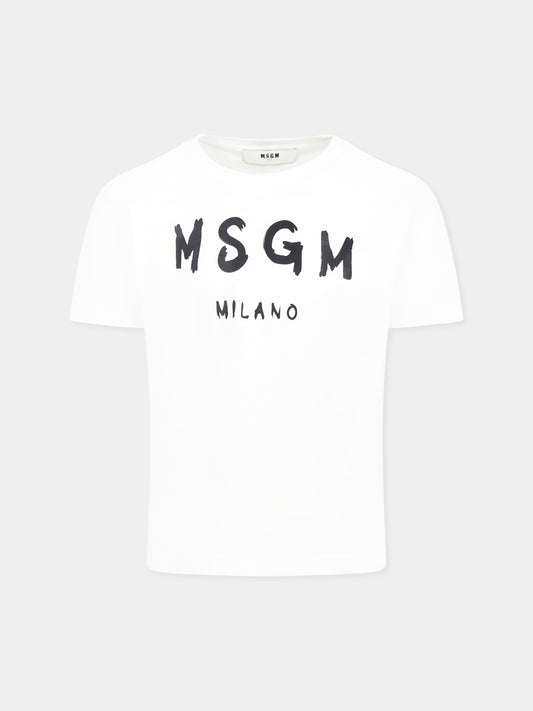 White t-shirt for kids with logo