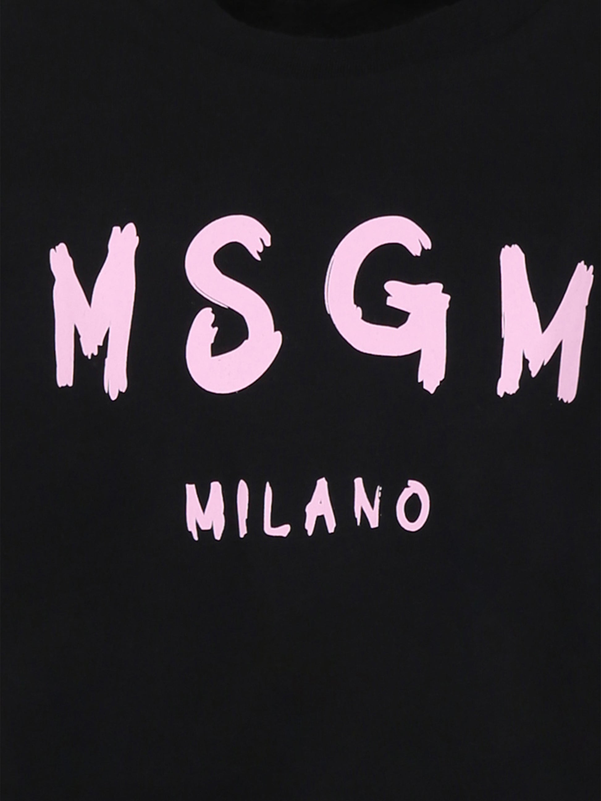 T-shirt nera per bambina con logo,Msgm Kids,S5MSJUTH063 110/75