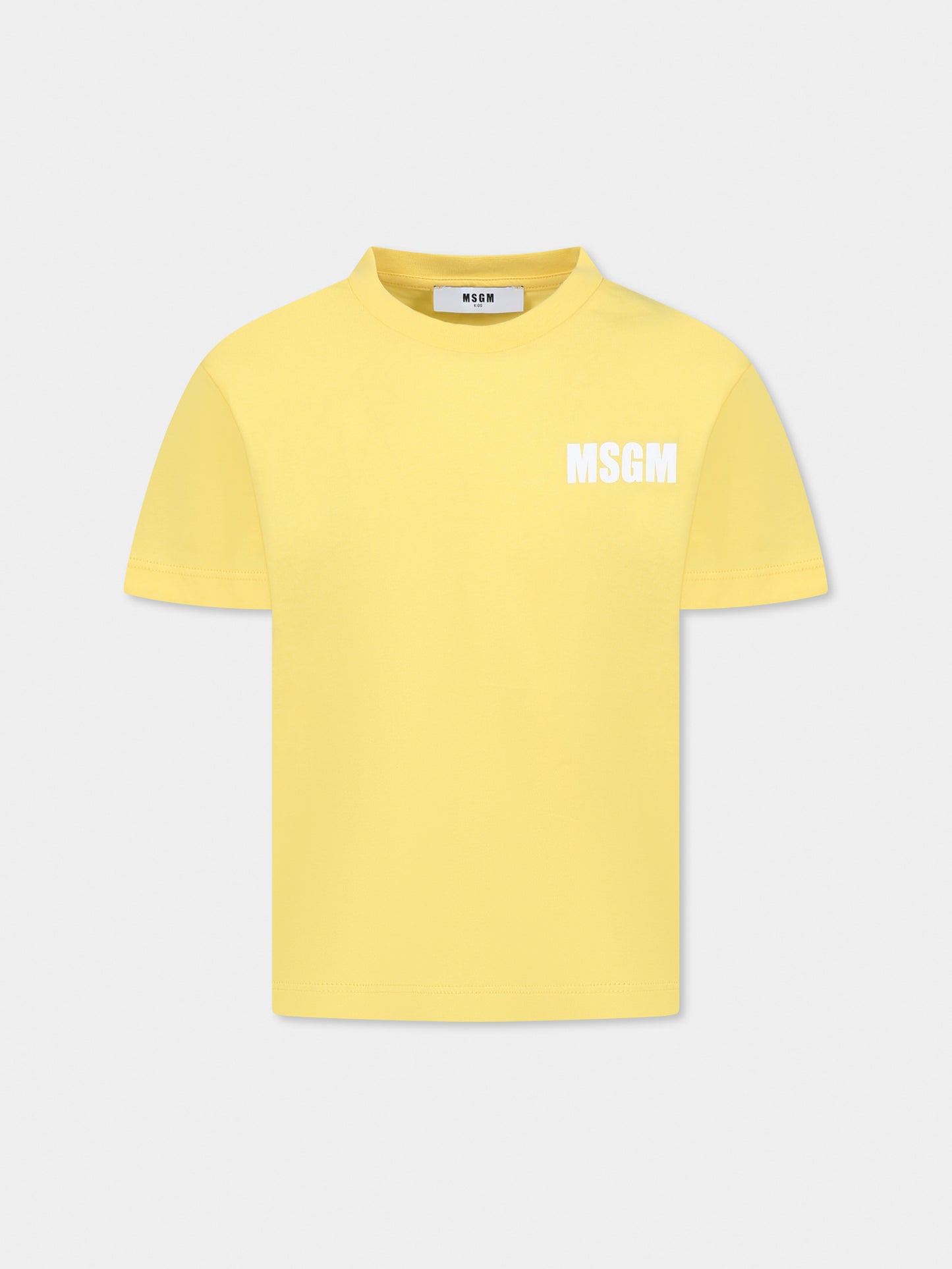 Yellow t-shirt for kids with logo
