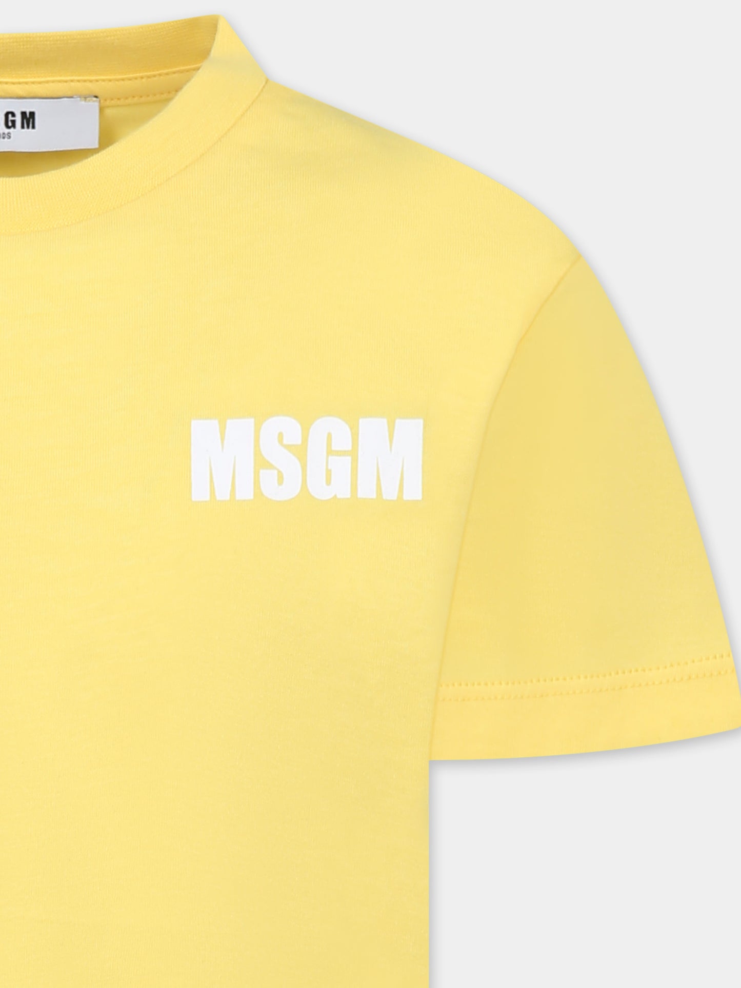 Yellow t-shirt for kids with logo