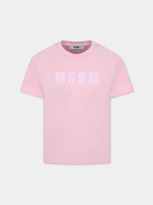 Pink t-shirt for girl with logo