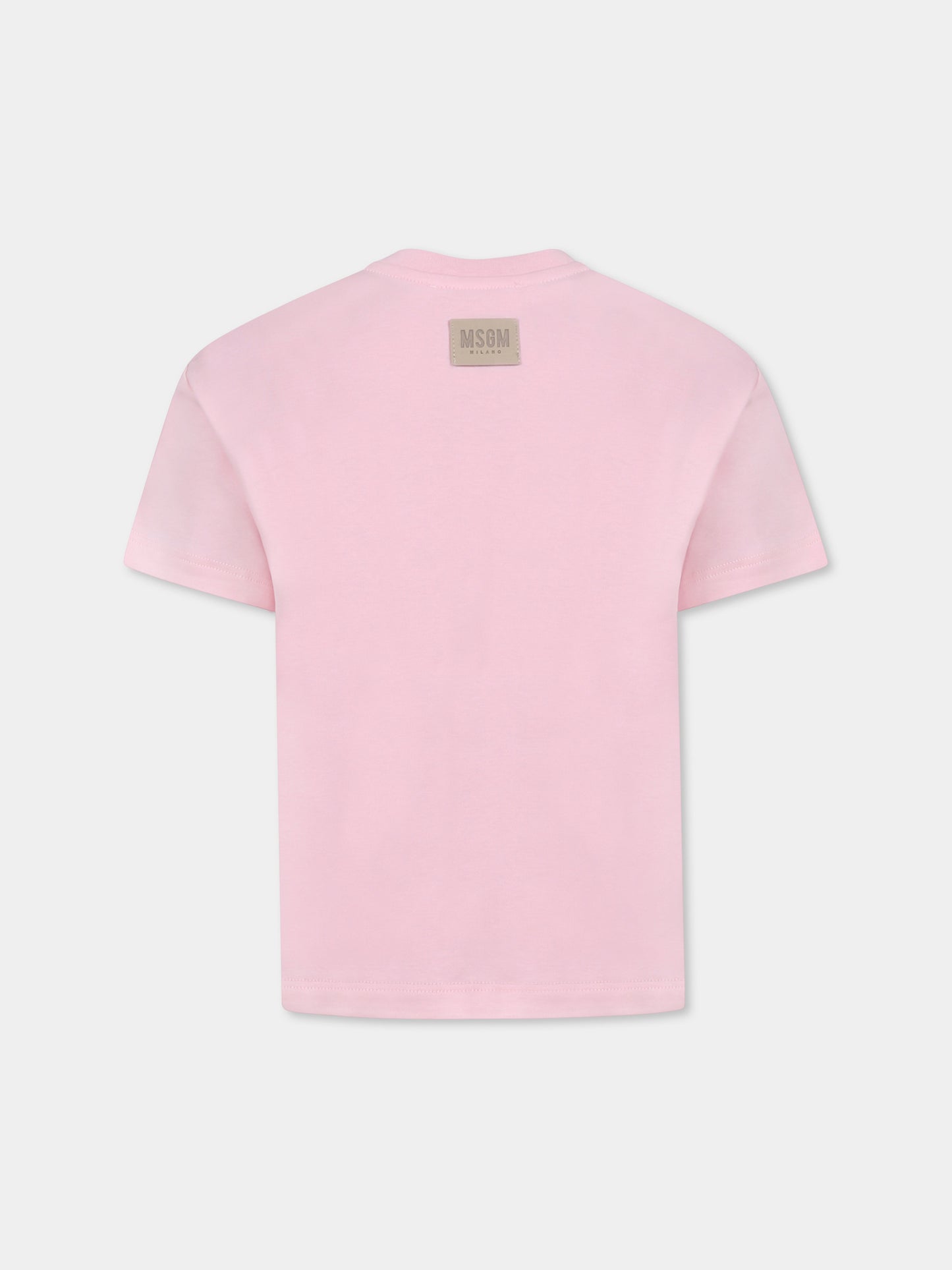 Pink t-shirt for girl with logo