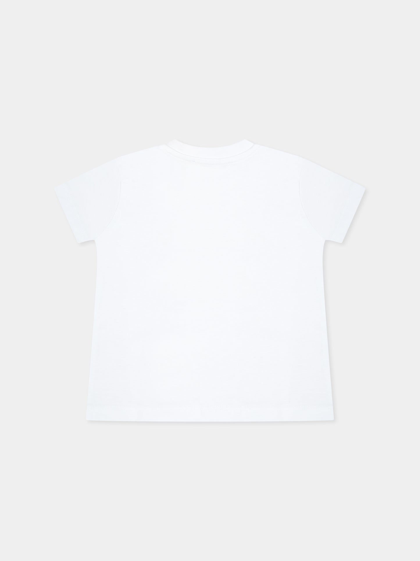 T-shirt bianca per neonati con logo,Msgm Kids,S5MSUNTH310 001