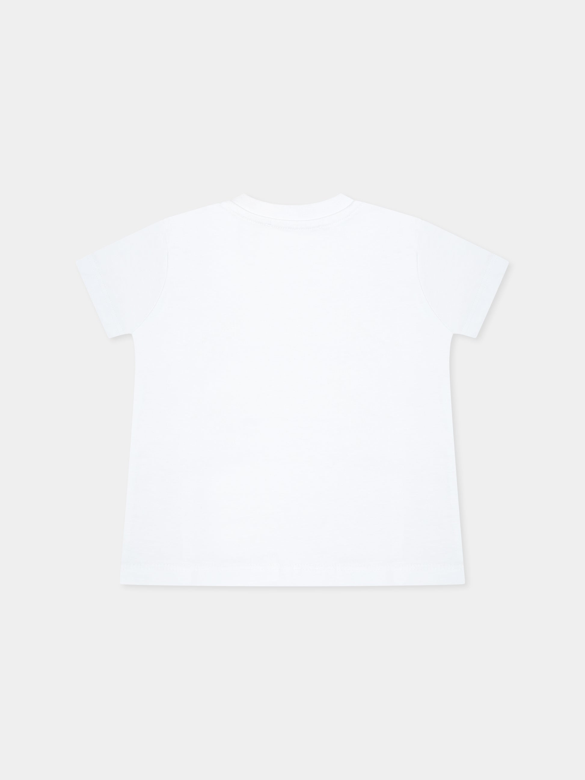 T-shirt bianca per neonati con logo,Msgm Kids,S5MSUNTH310 001