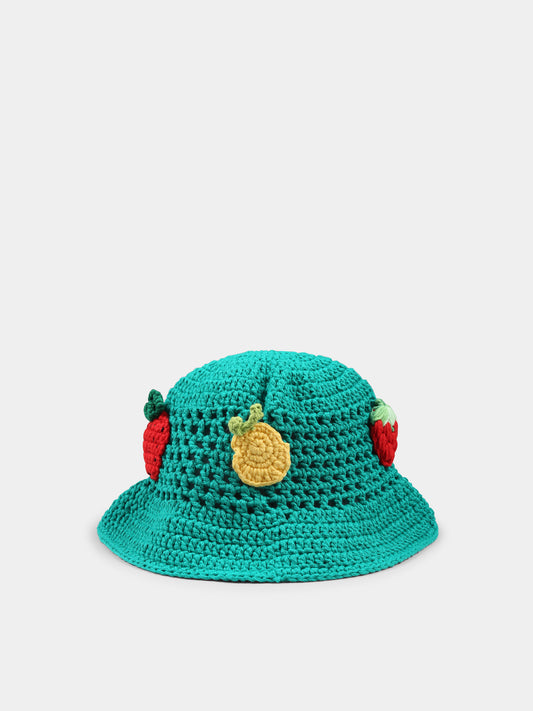 Cloche verde per bambina con frutta,Stella Mccartney Kids,TW0B17 Z2942 750