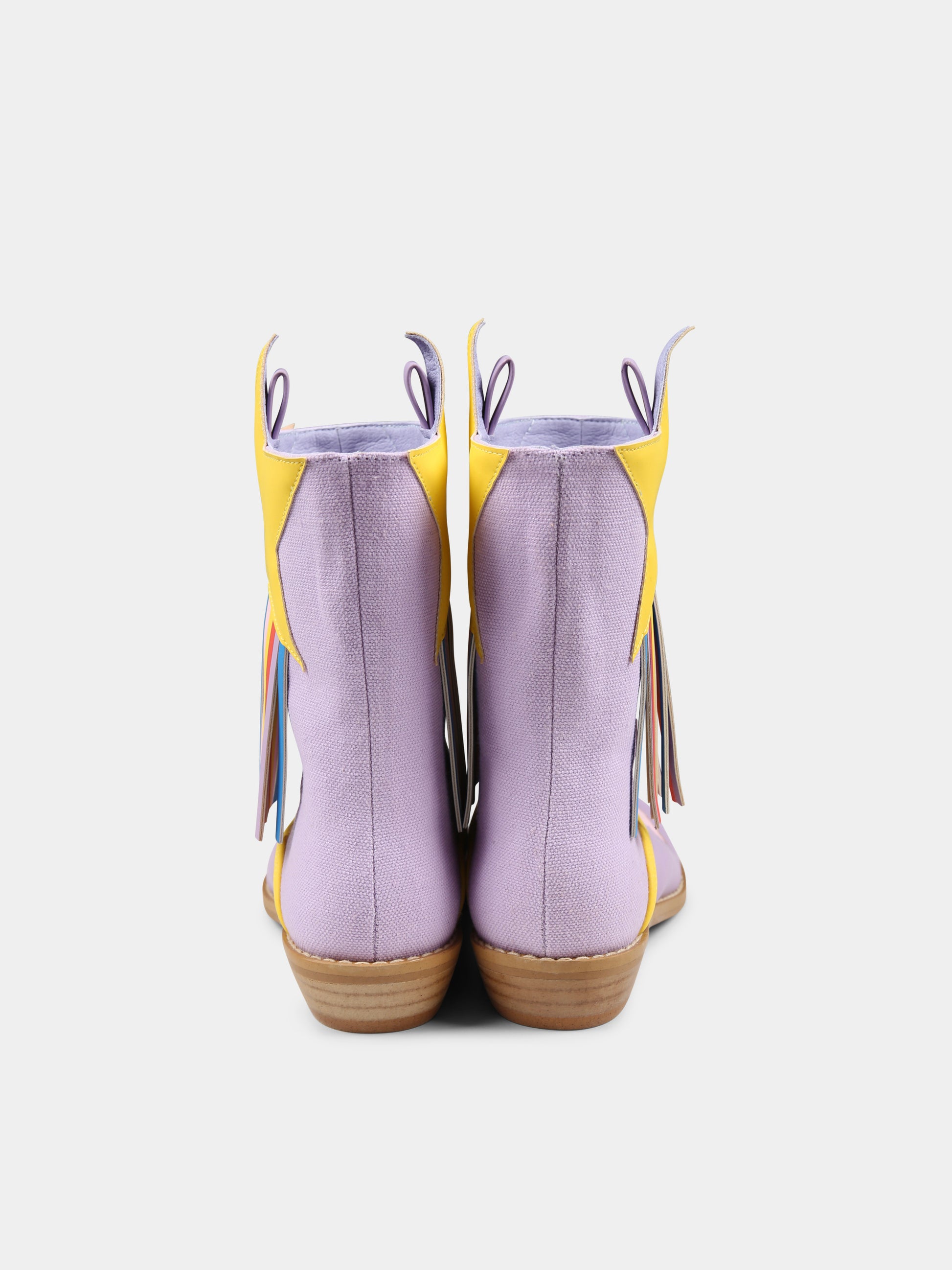 Stivali viola per bambina con stelle,Stella Mccartney Kids,TW0C06 Z2794 522MC