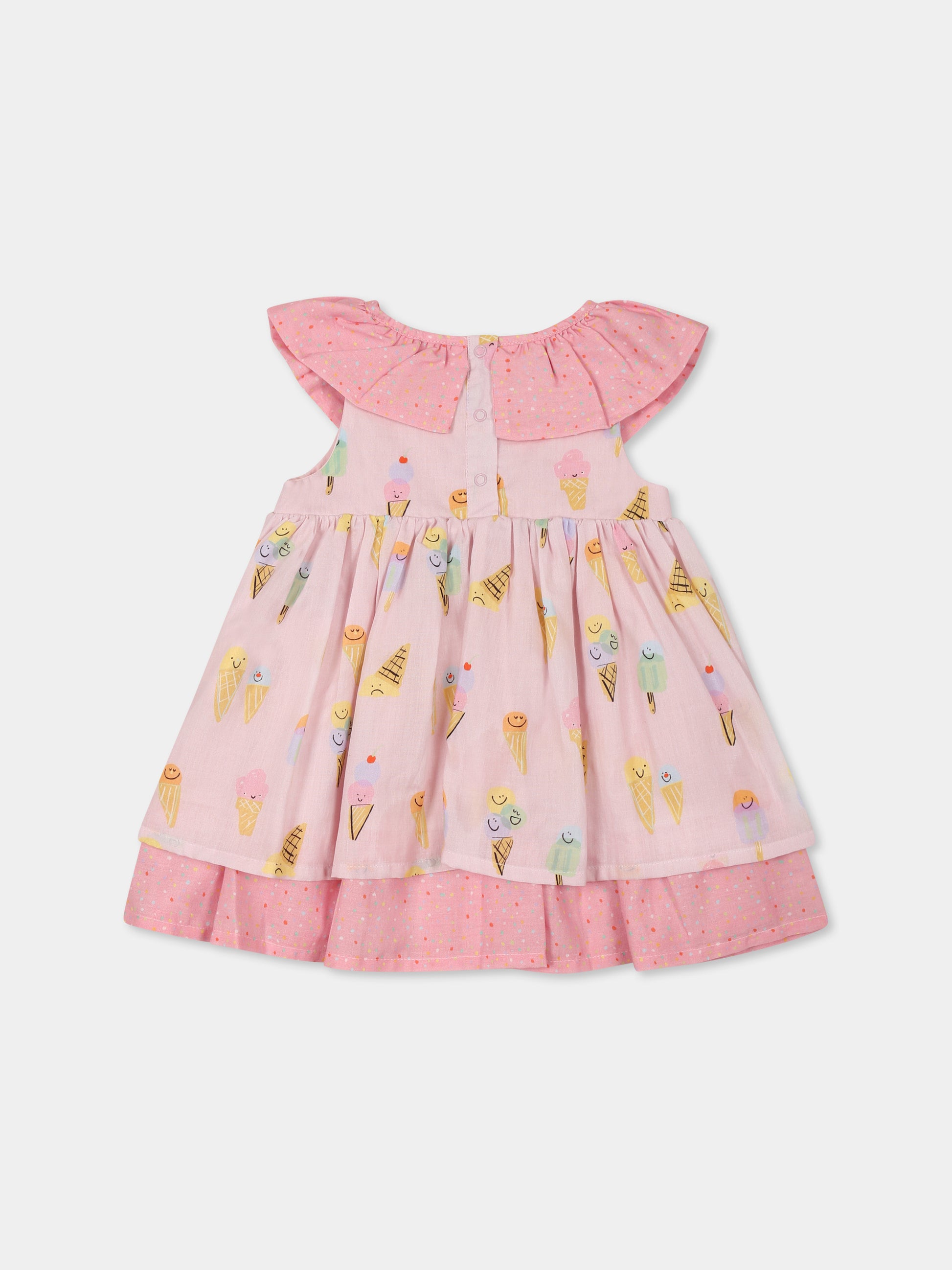 Vestito rosa per neonata con gelato all over,Stella Mccartney Kids,TW1162 Z2743 545MC