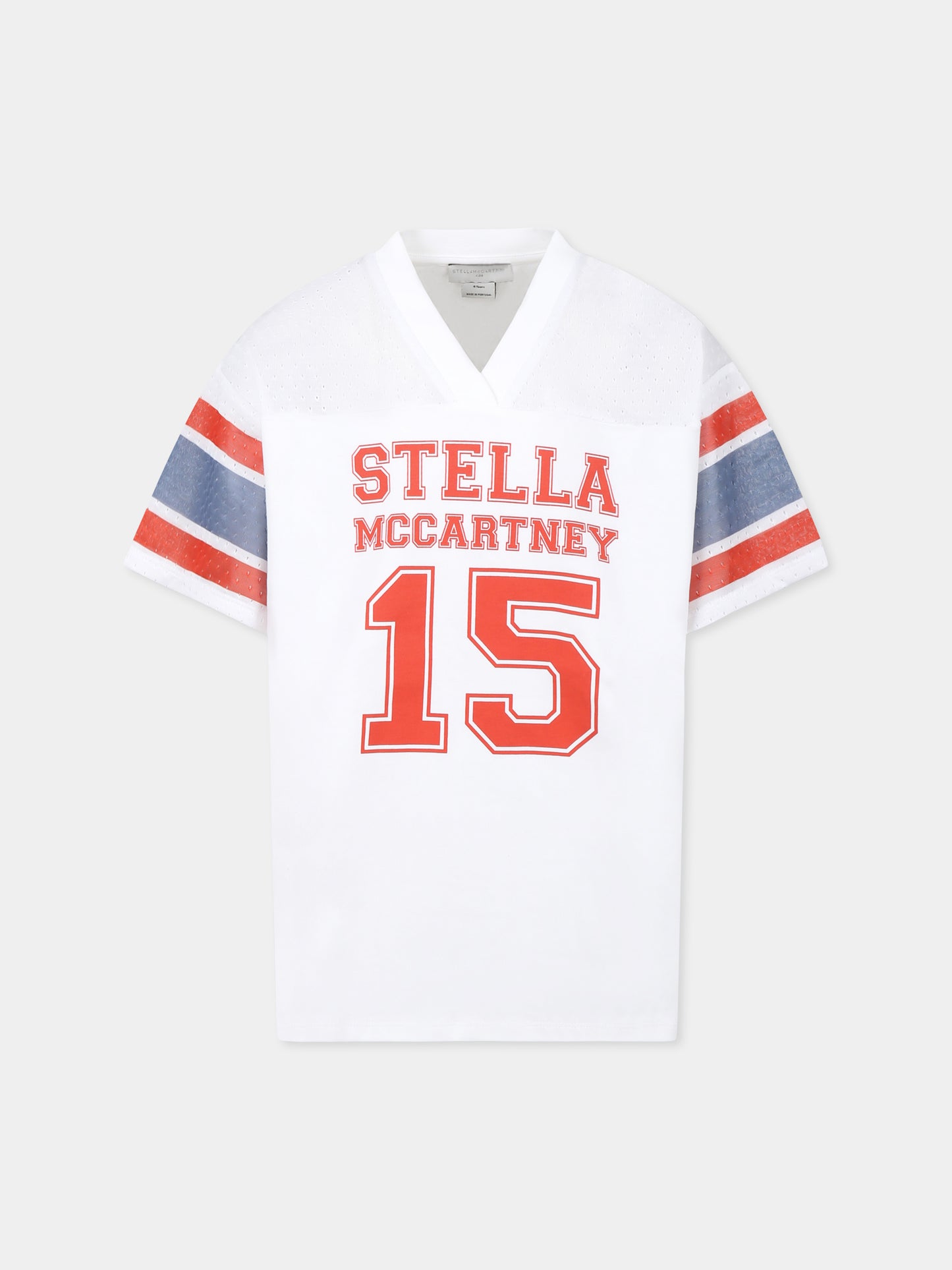 Vestito bianco per bambina con logo e numeri,Stella Mccartney Kids,TW1D41 Z2692 100