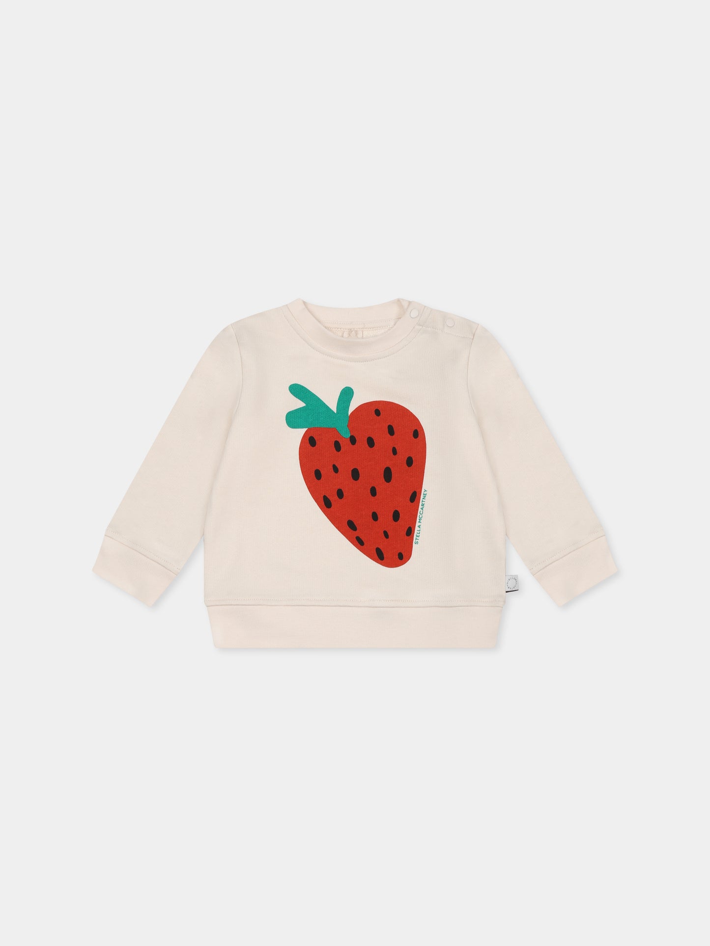 Felpa avorio per neonata con fragola,Stella Mccartney Kids,TW4050 Z0499 50I