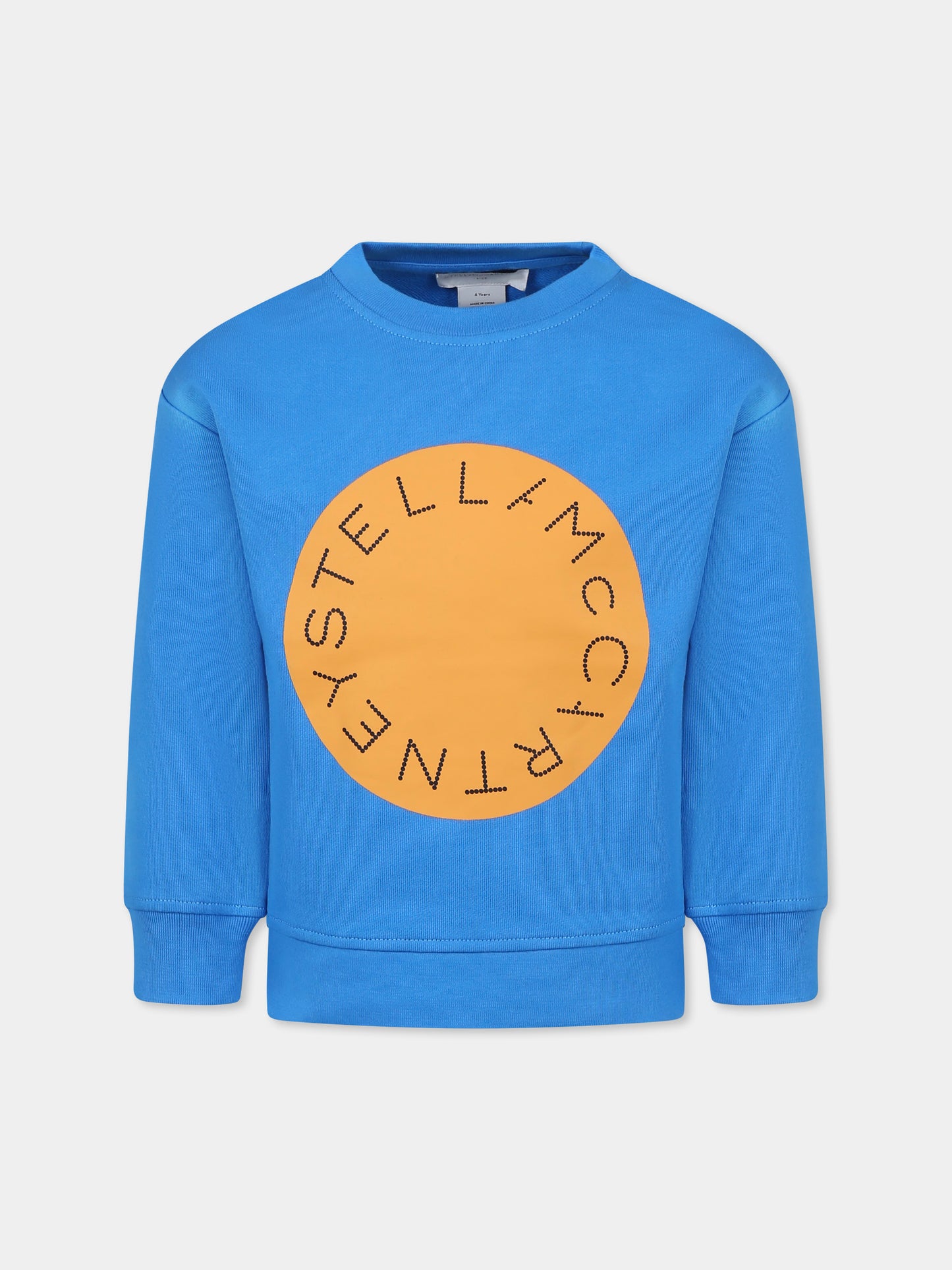 Felpa azzurra per bambino con logo,Stella Mccartney Kids,TW4P30 Z0499 612