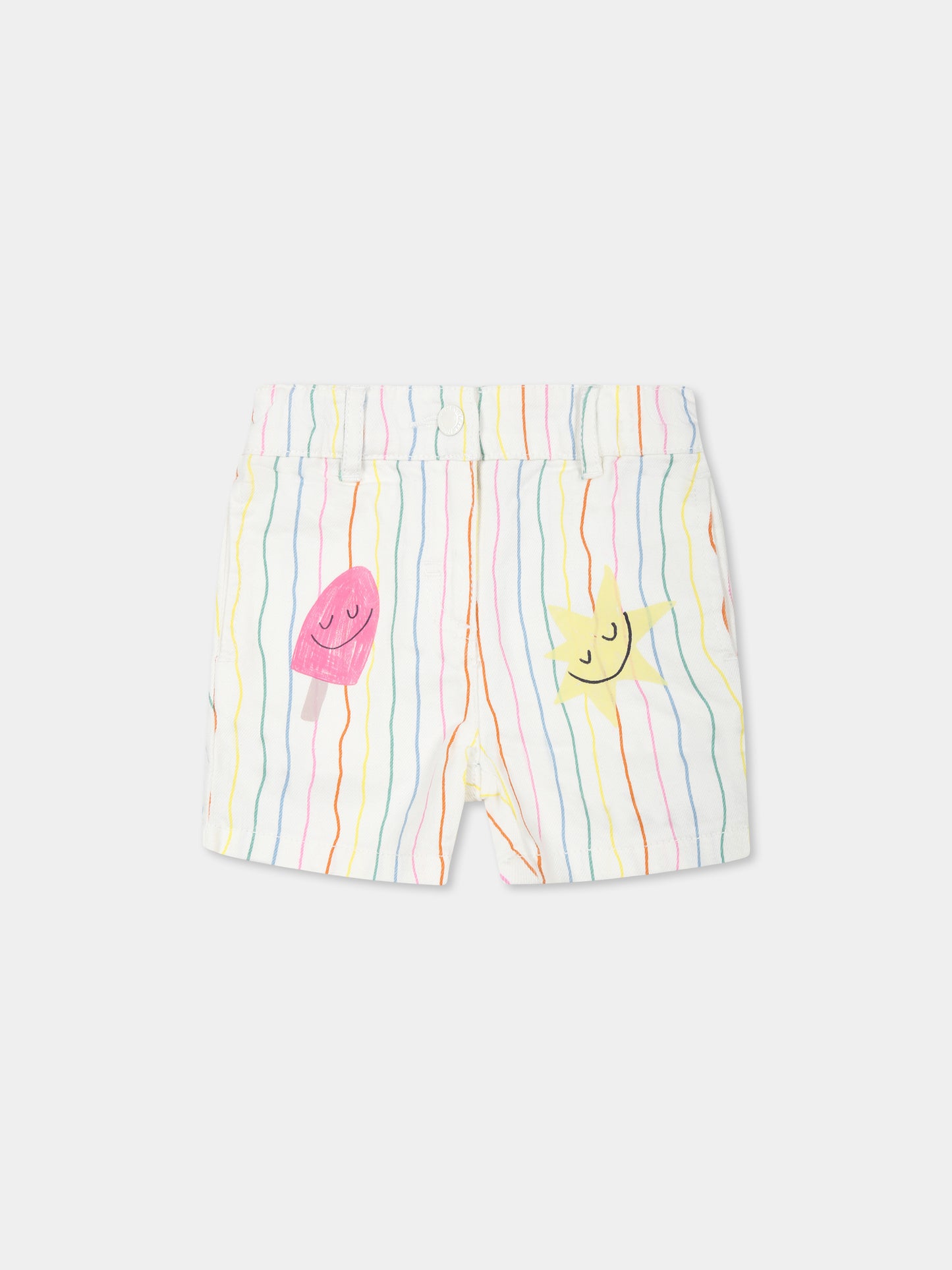 Shorts bianchi per neonata con gelati,Stella Mccartney Kids,TW6169 Z2762 101MC