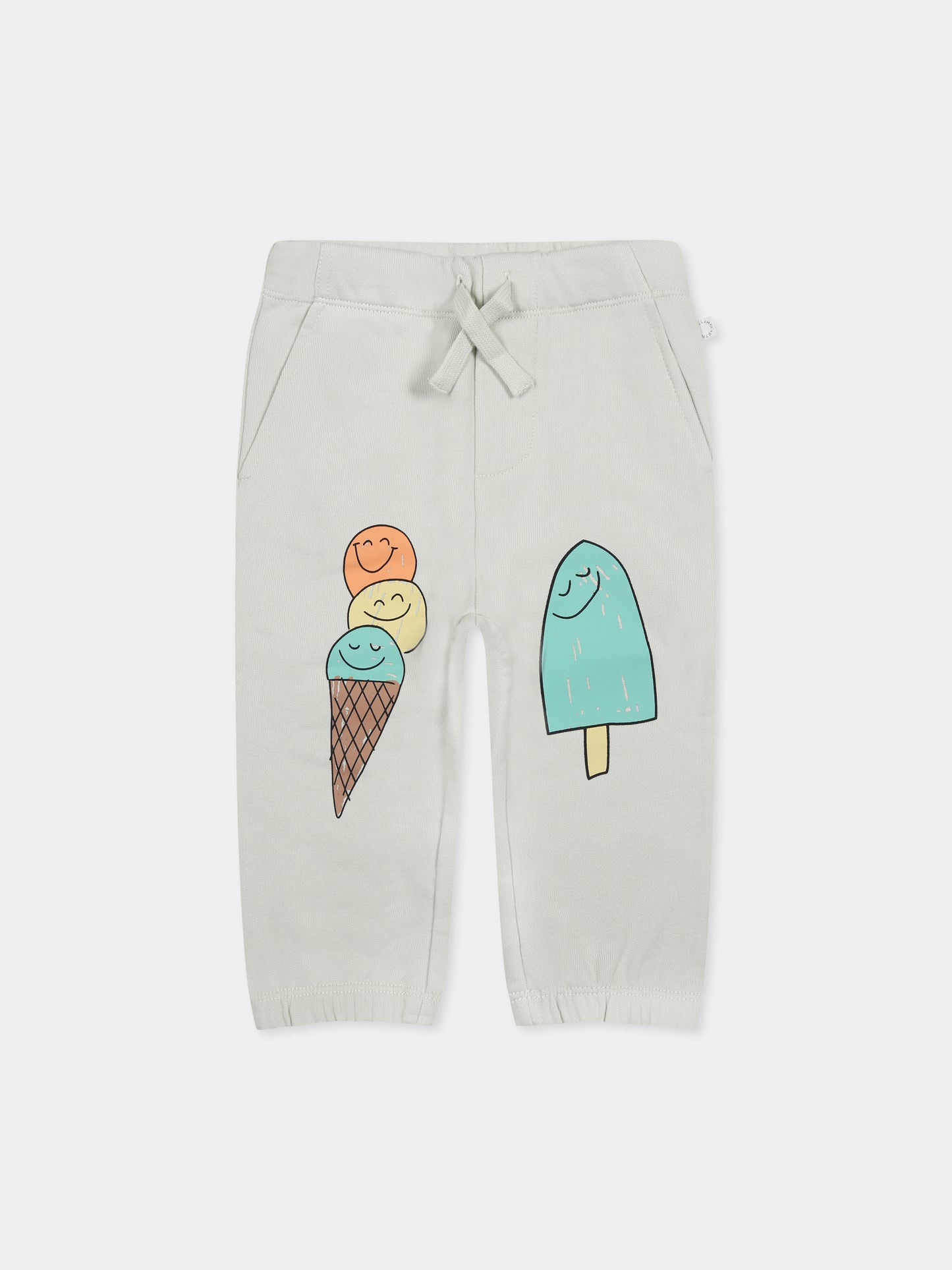 Pantaloni verdi per neonata con gelato e logo,Stella Mccartney Kids,TW6640 Z0499 704