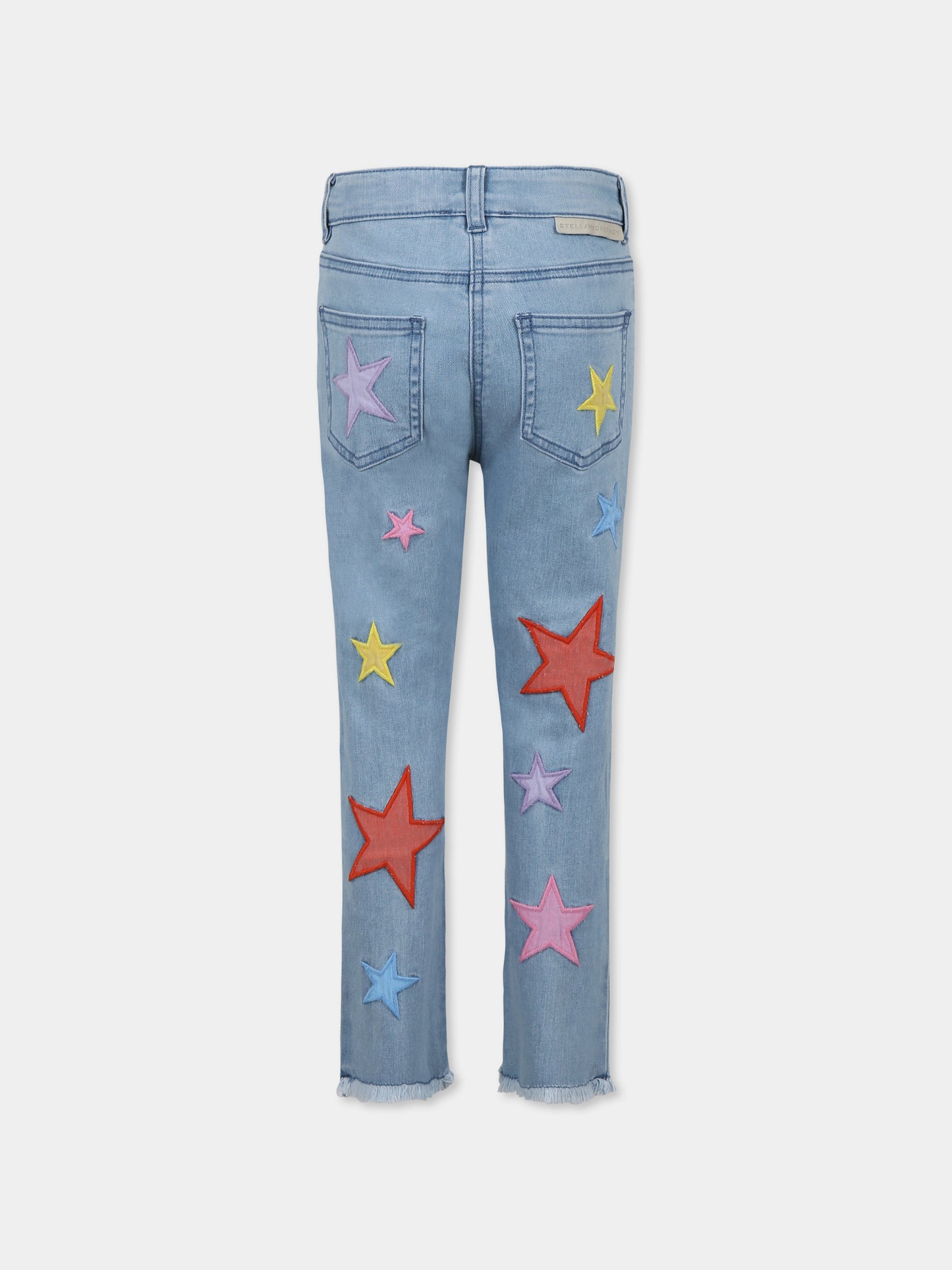 Jeans celesti per bambina con stelle colorate,Stella Mccartney Kids,TW6C80 Z0153 615