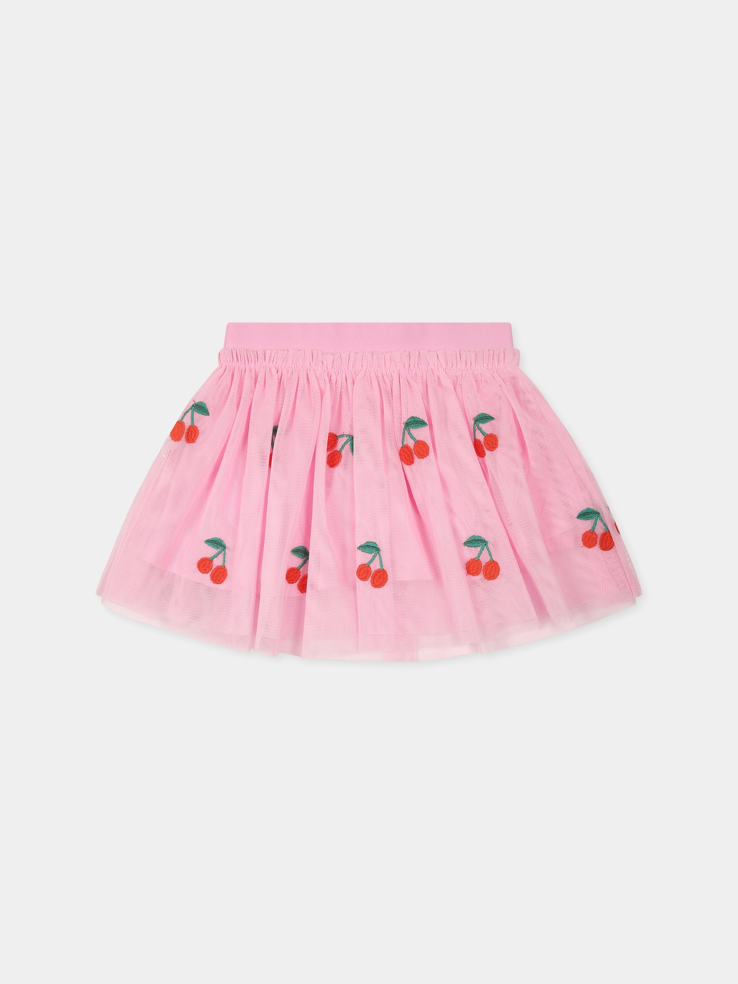 Gonna rosa per neonata con ciliegie all over,Stella Mccartney Kids,TW7011 Z2726 51CEM
