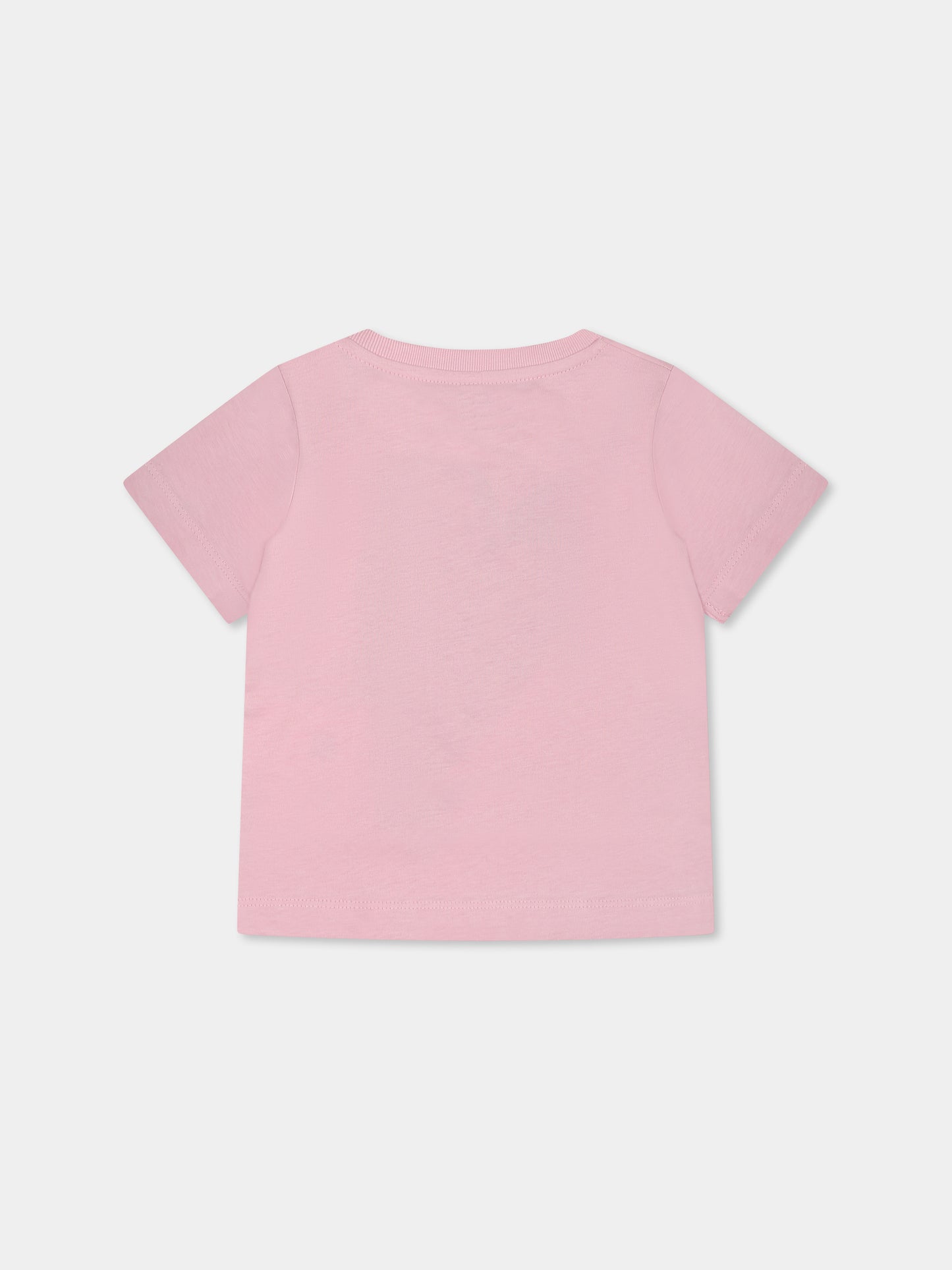 T-shirt rosa per neonata con fragola,Stella Mccartney Kids,TW8061 Z0434 51C