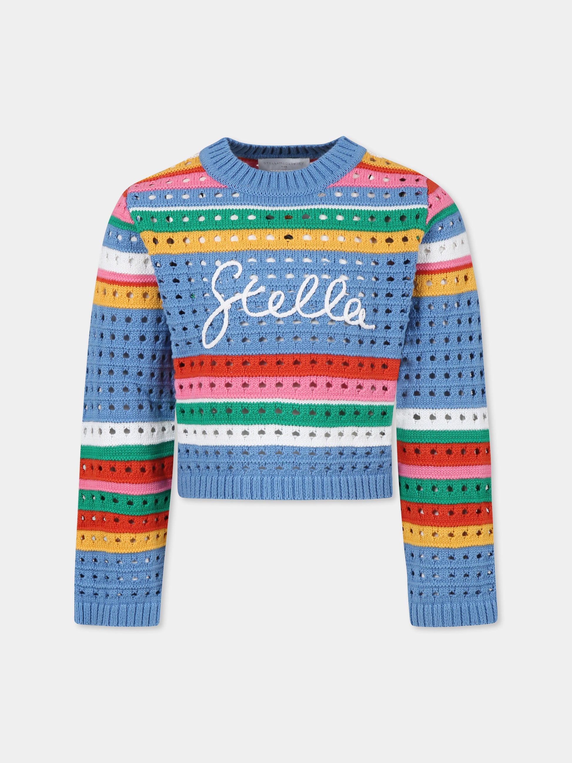Maglione multicolor per bambina con logo,Stella Mccartney Kids,TW9A50 Z1876 999