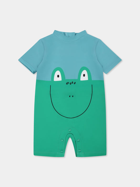 Pagliaccetto Anti Uv verde per neonato con rana,Stella Mccartney Kids,TWC509 Z0157 999