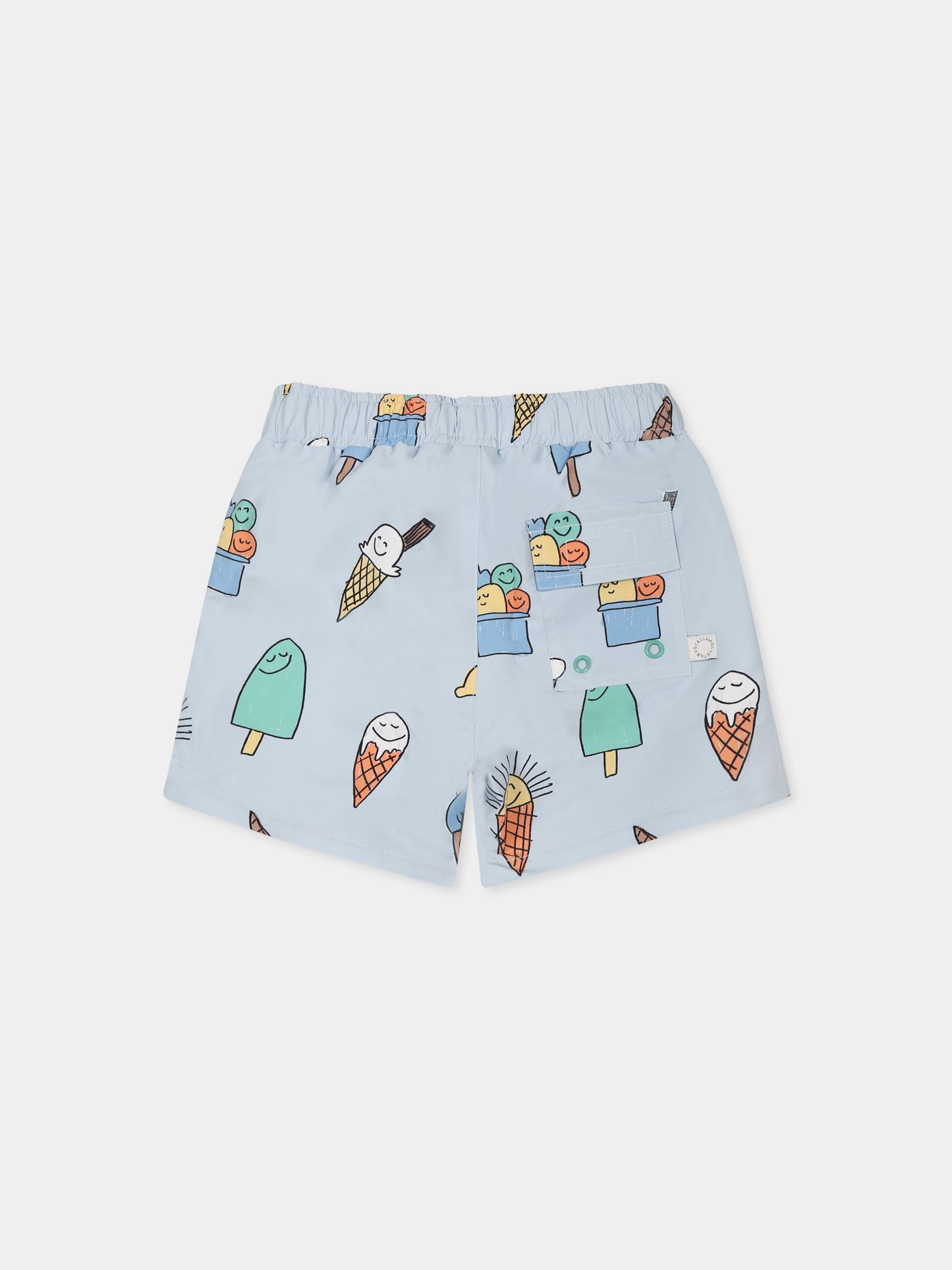 Boxer mare celeste per neonato con stampa gelato all over,Stella Mccartney Kids,TWC529 Z2757 652MC