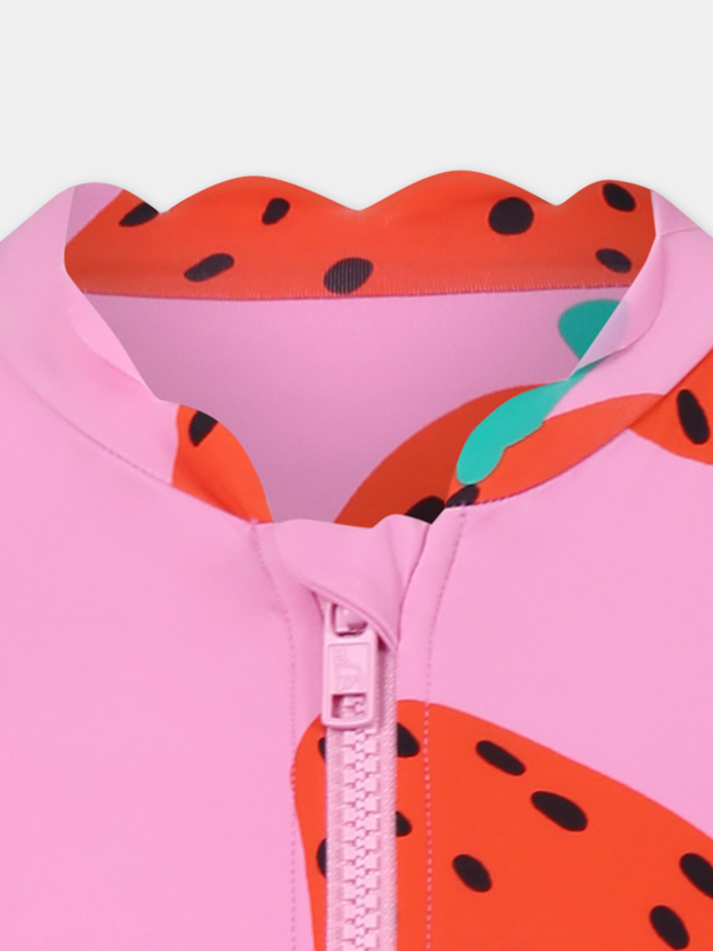 Costume intero rosa per bambina con fragole all over,Stella Mccartney Kids,TWCB79 Z2689 552MC