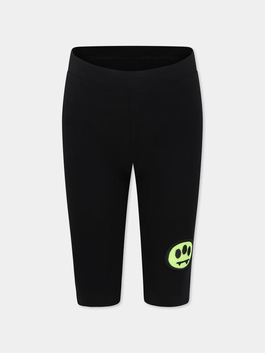Shorts neri per bambina con smile,Barrow,S5BKJGCI156 110