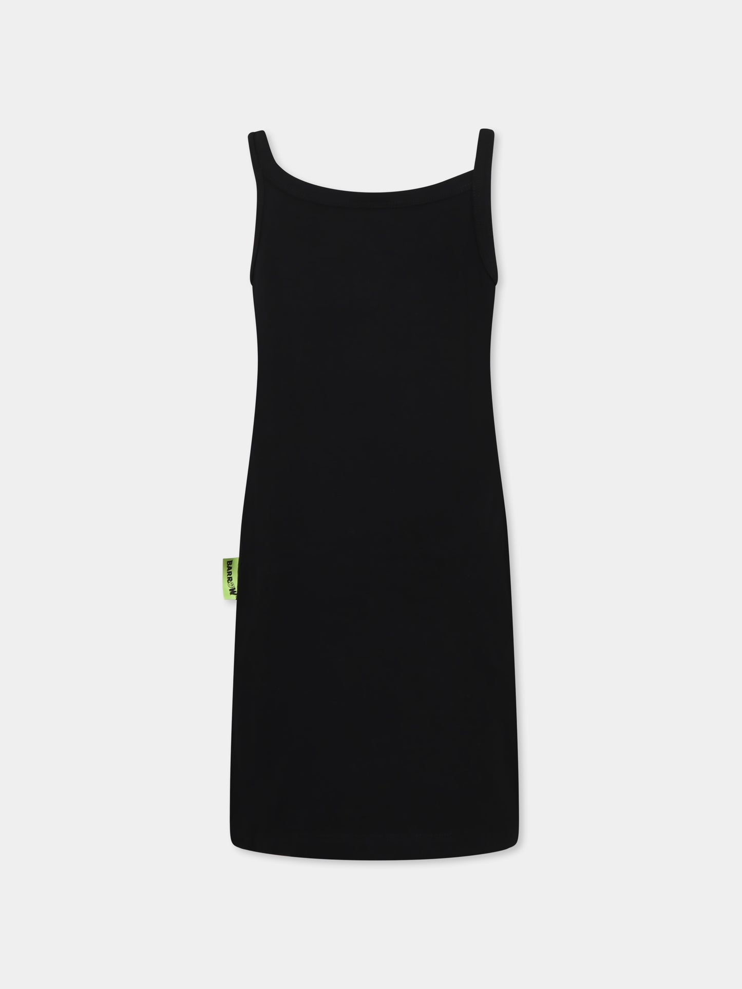 Vestito nero per bambina con logo e strass,Barrow,S5BKJGDR110 110