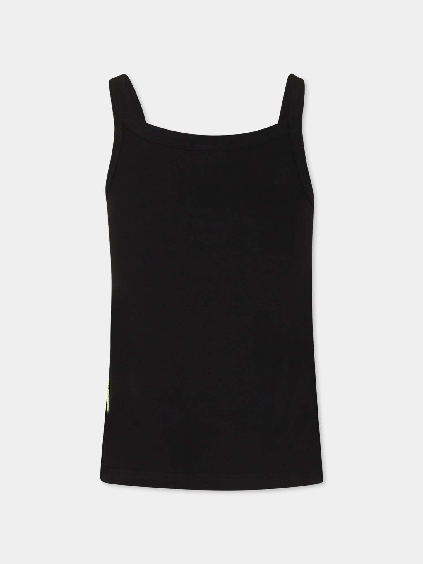 Canotta nera per bambina con logo e strass,Barrow,S5BKJGTA103 110