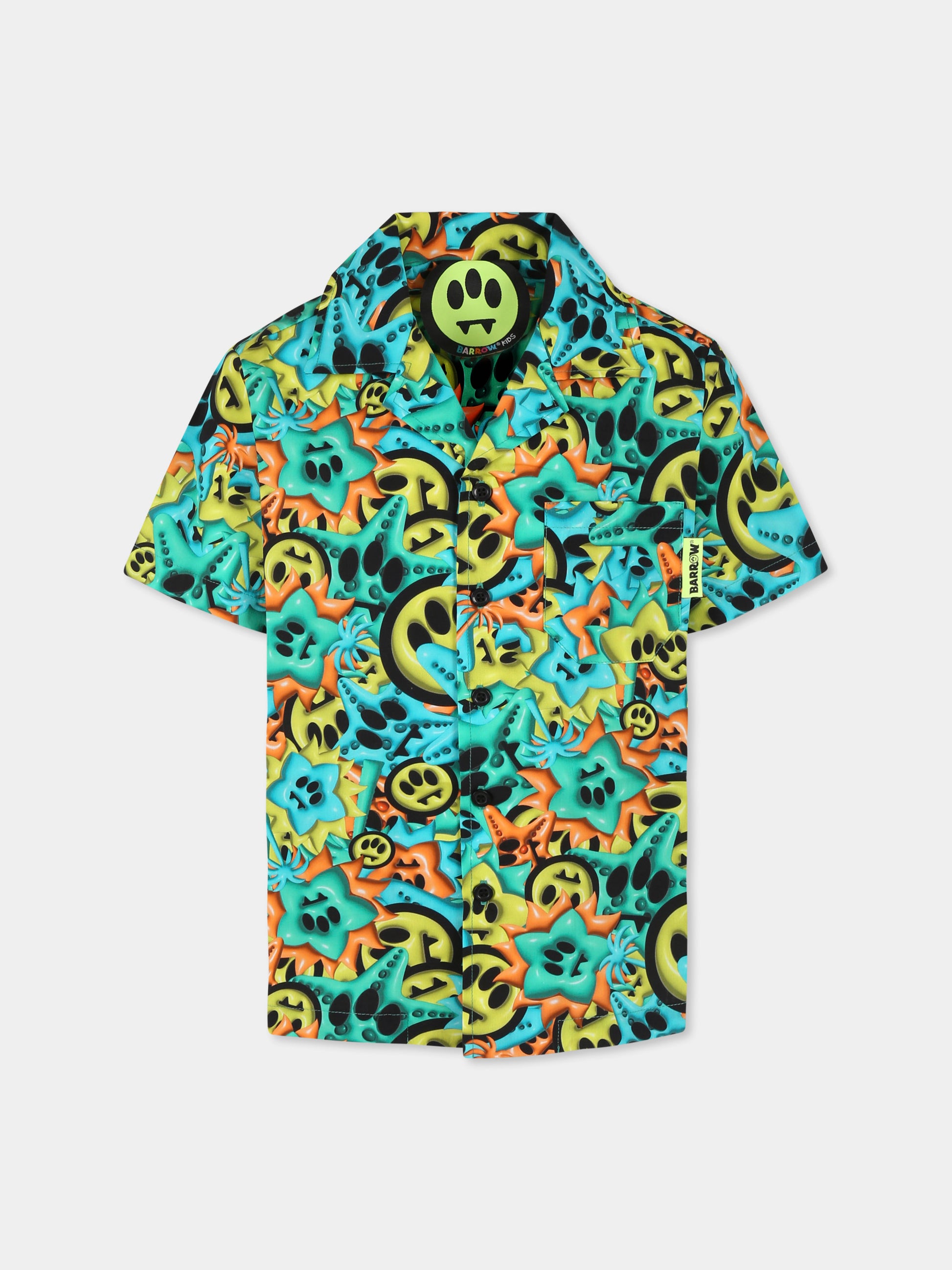 Camicia multicolor per bambini con smile all over,Barrow,S5BKJUSI033 140