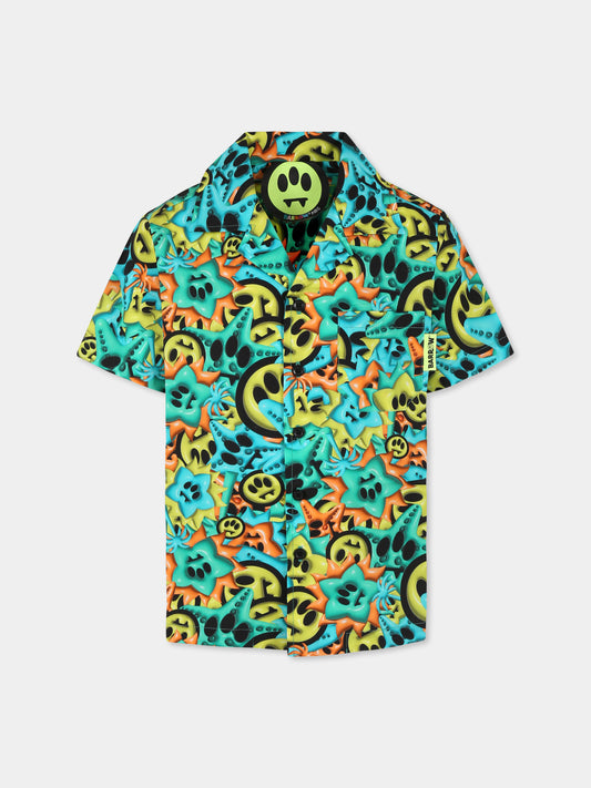 Camicia multicolor per bambini con smile all over,Barrow,S5BKJUSI033 140