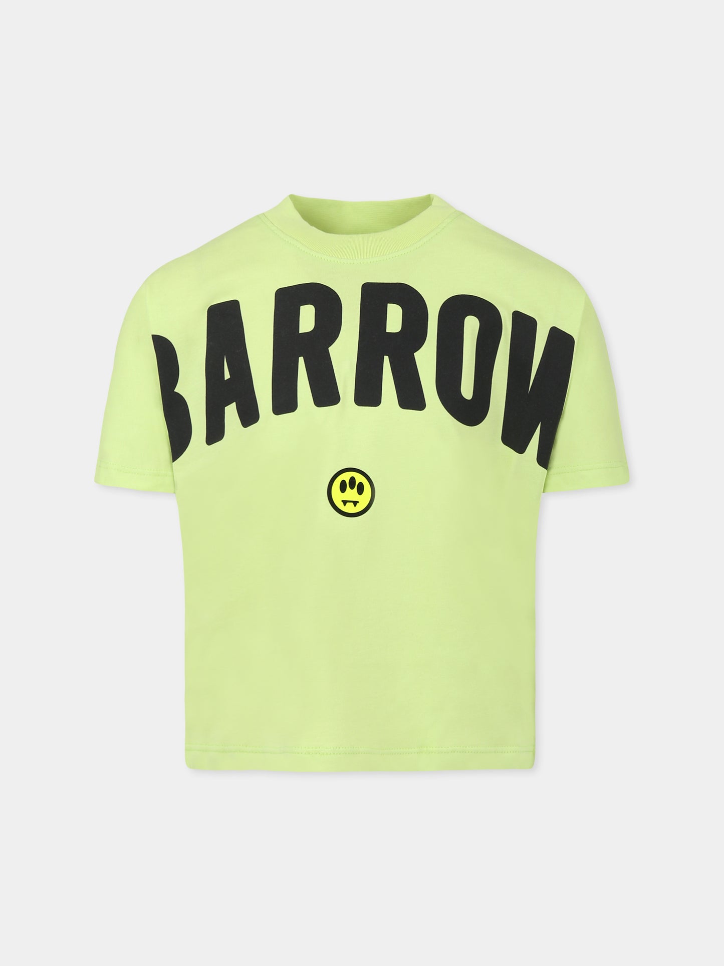 T-shirt verde per bambini con logo e smile,Barrow,S5BKJUTH063 086