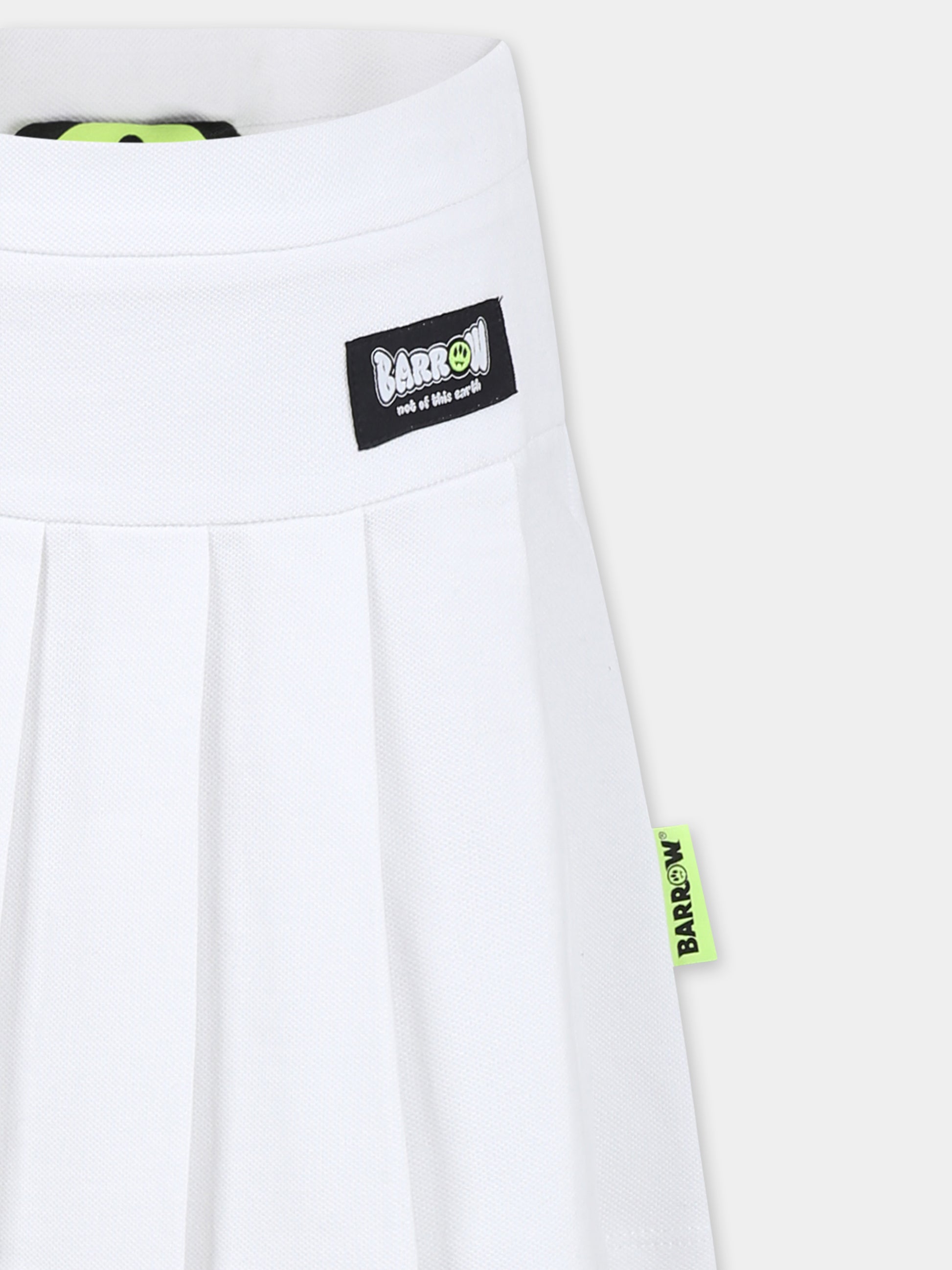 Gonna bianca per bambina con logo,Barrow,S5BKJGSK145 002