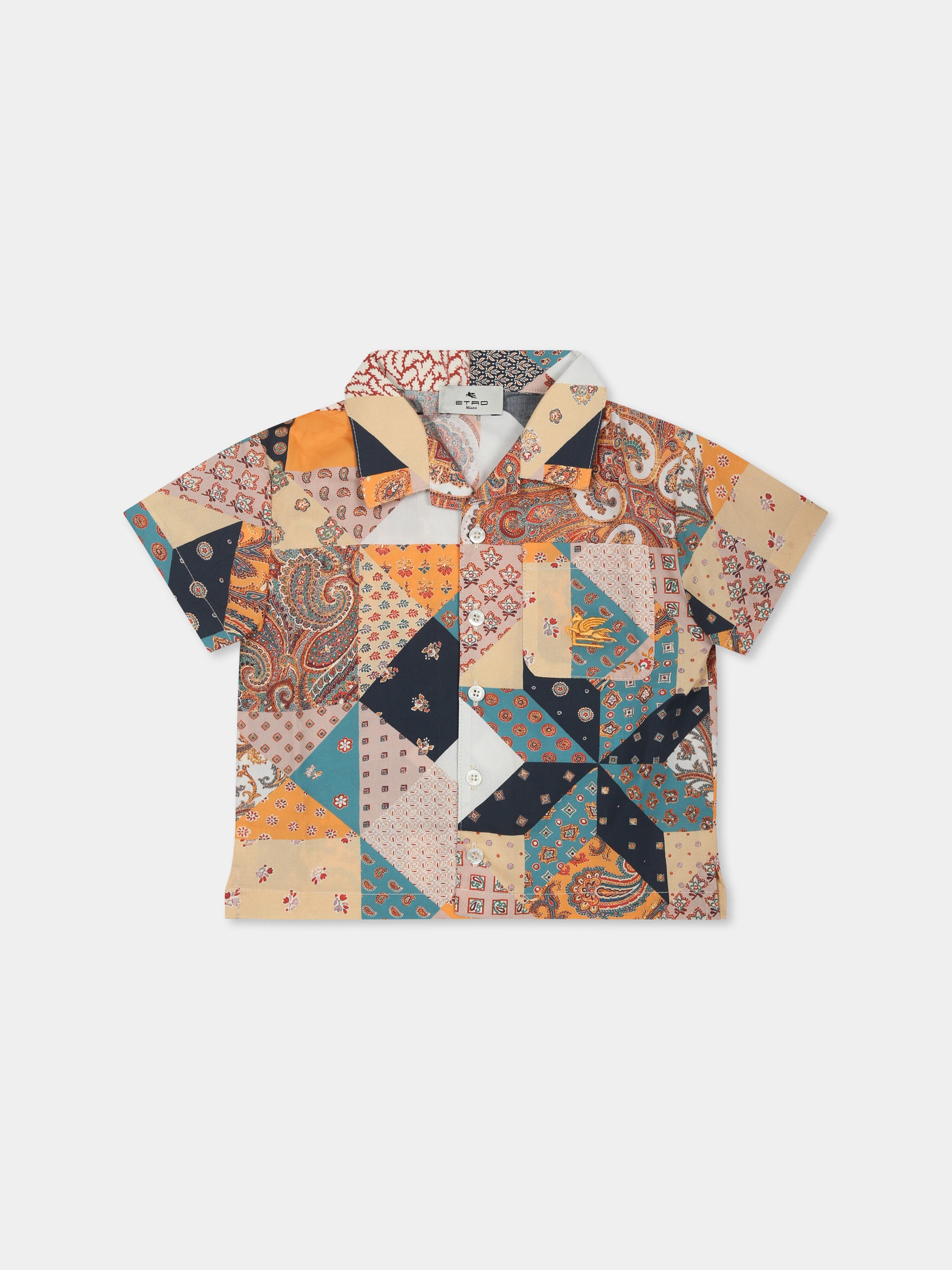 Camicia multicolor per neonato con stampa paisley,Etro,GW5511 P0475 432MC