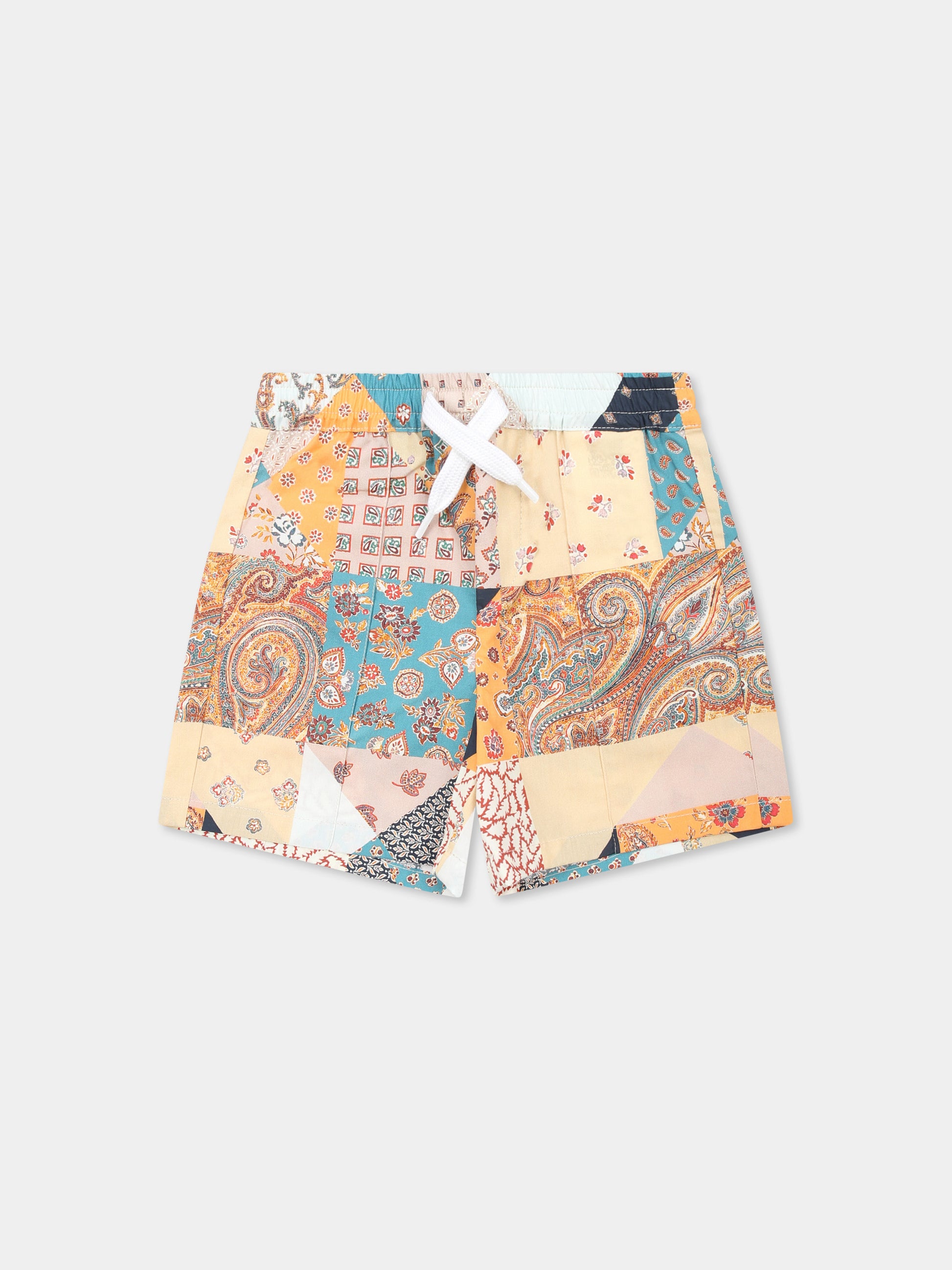 Shorts multicolor per neonato con stampa Paisley,Etro,GW6529 P0475 432MC