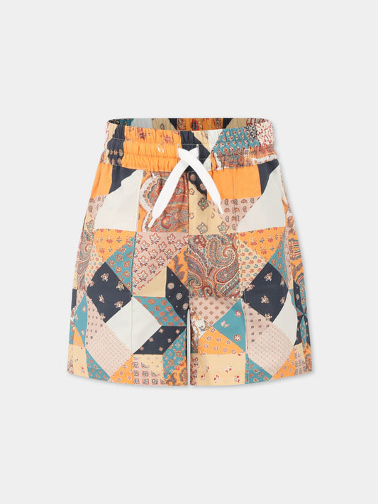 Shorts multicolor per bambino con stampa Paisley,Etro,GW6P49 P0475 432MC