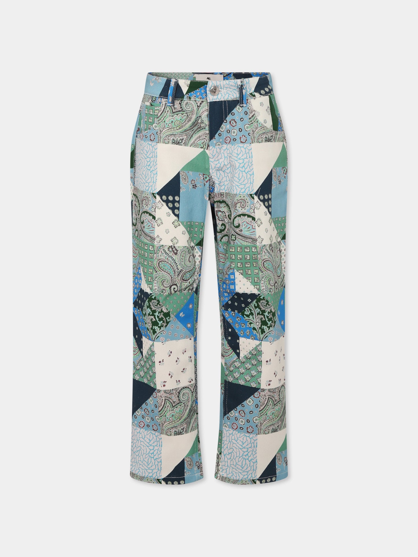 Pantaloni multicolor per bambino con stampa Paisley patchwork,Etro,GW6P60 D0114 60IMC