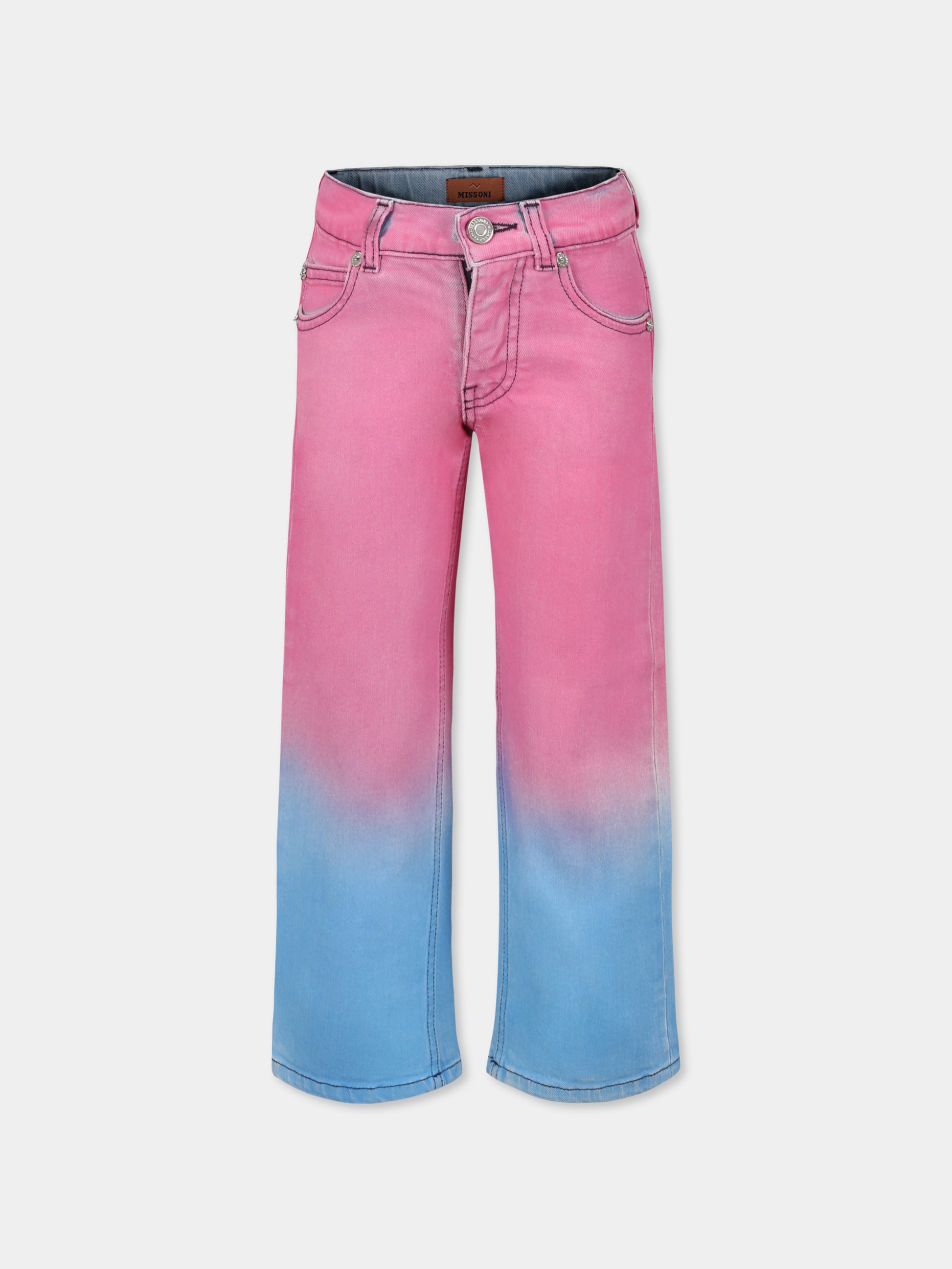 Jeans multicolor per bambina con logo,Missoni,MW6B80 D0004 618MC