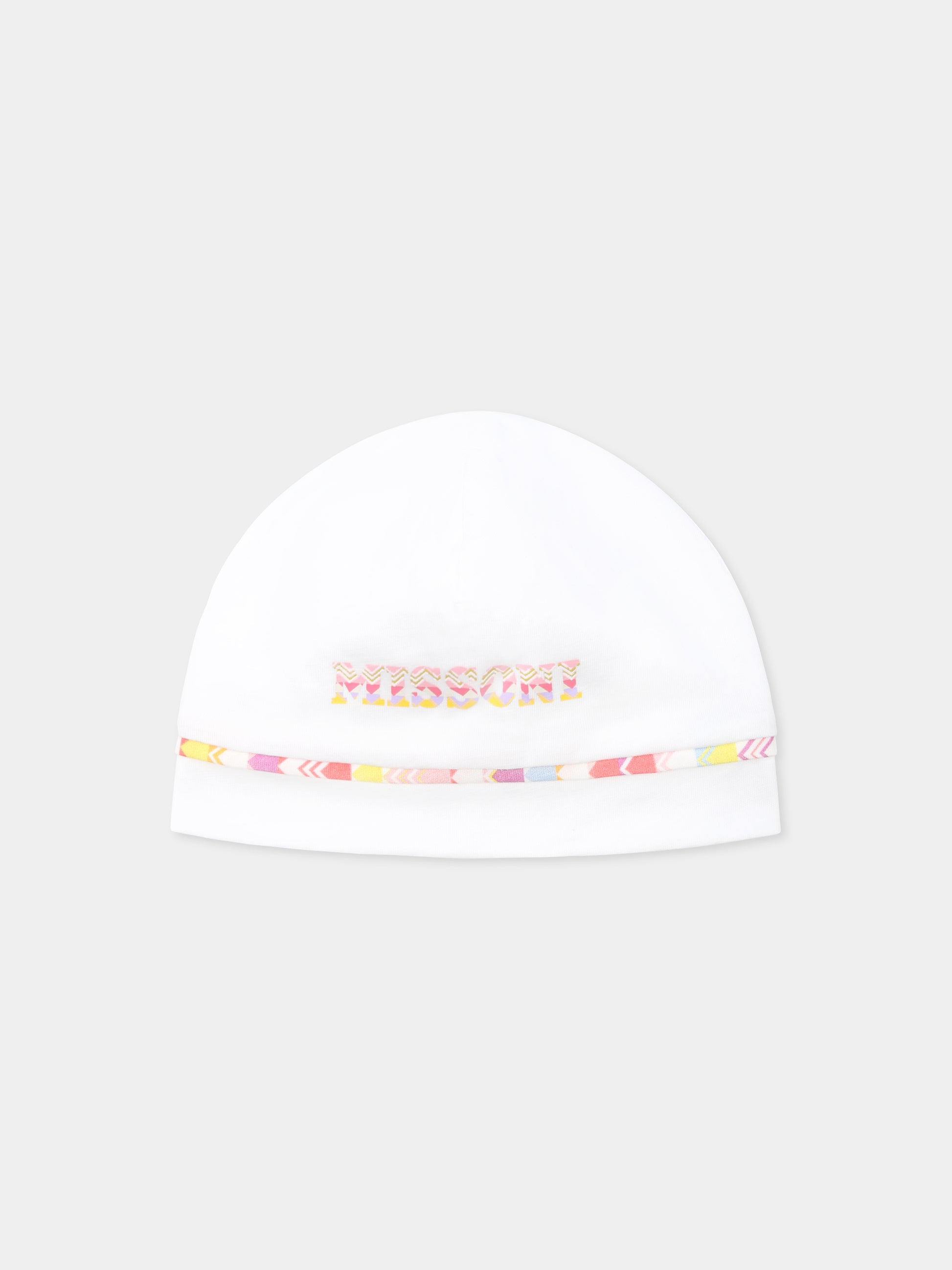 Set tutina bianco per neonata con logo,Missoni,MWB010 Z0082 100