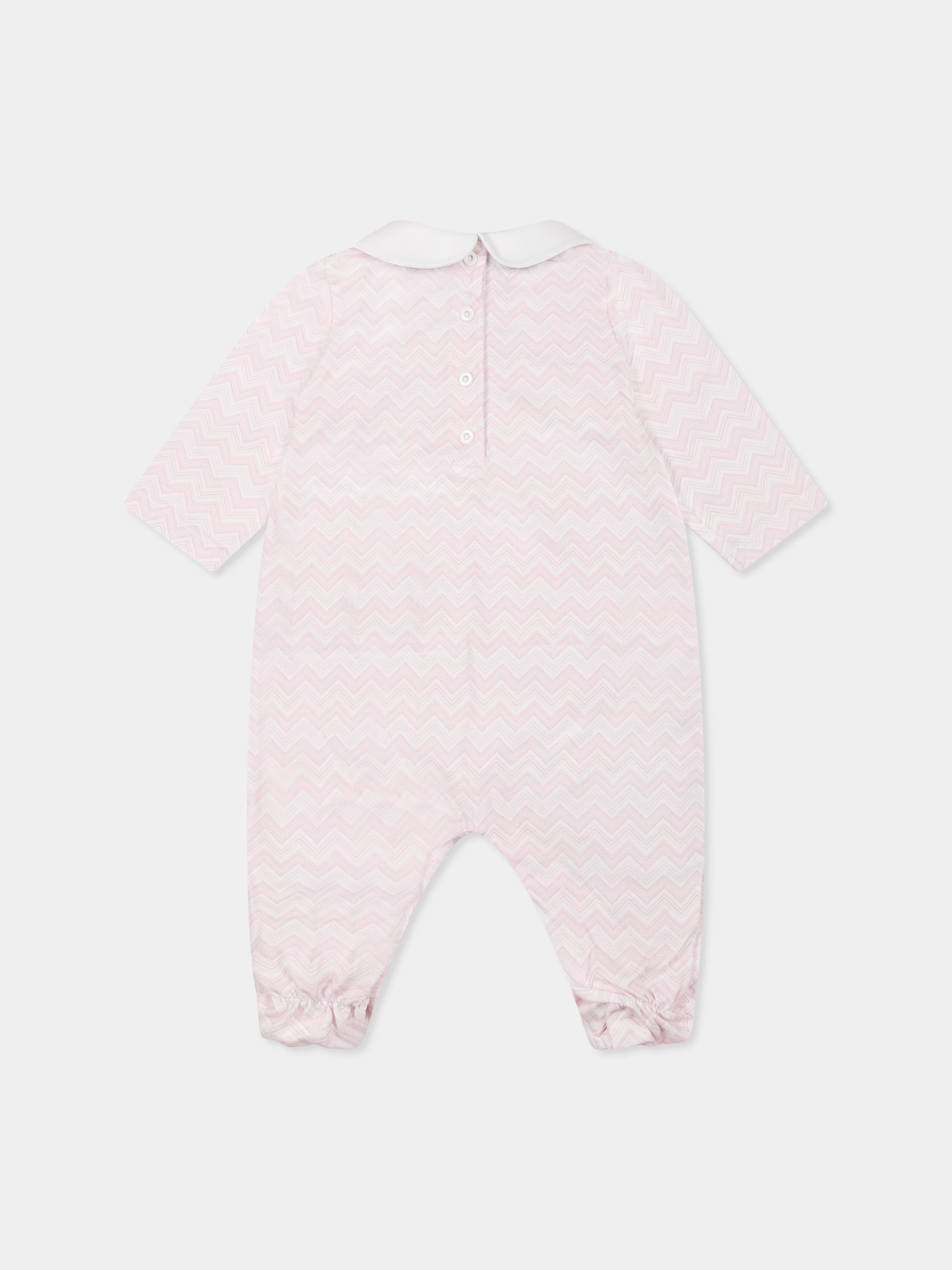 Set tutina rosa per neonata con motivo chevron,Missoni,MWB050 Z2972 100RS