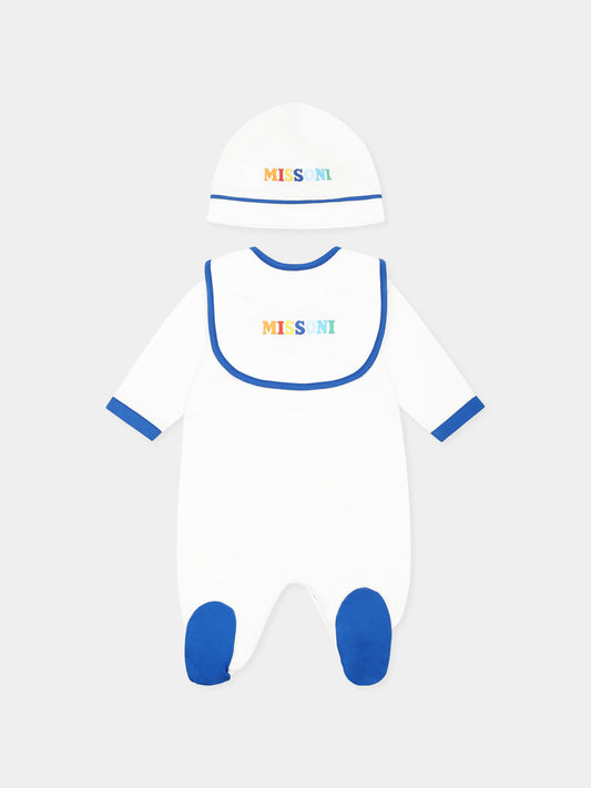 Set tutina bianco per neonato con logo,Missoni,MWB500 Z0082 100