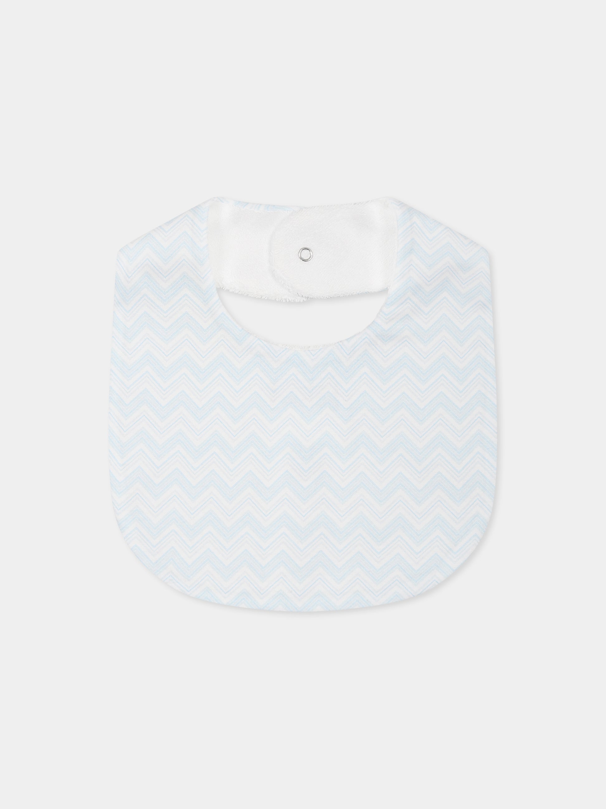 Set tutina celeste per neonato con motivo chevron,Missoni,MWB520 Z2972 100CE