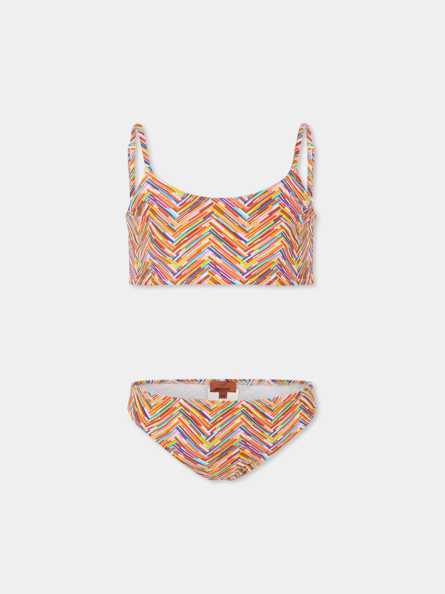 Multicolor bikini for girl with motif chevron