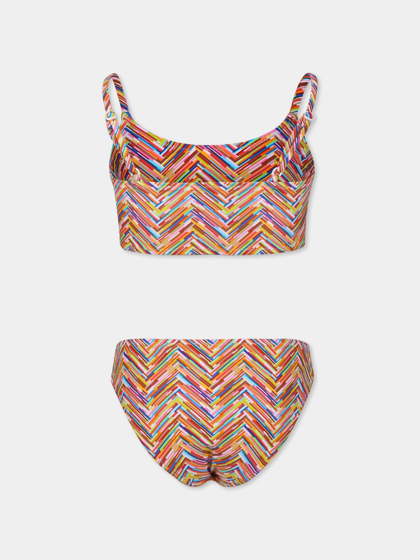 Bikini multicolor per bambina con motivo chevron,Missoni,MWCA19 Z2889 999