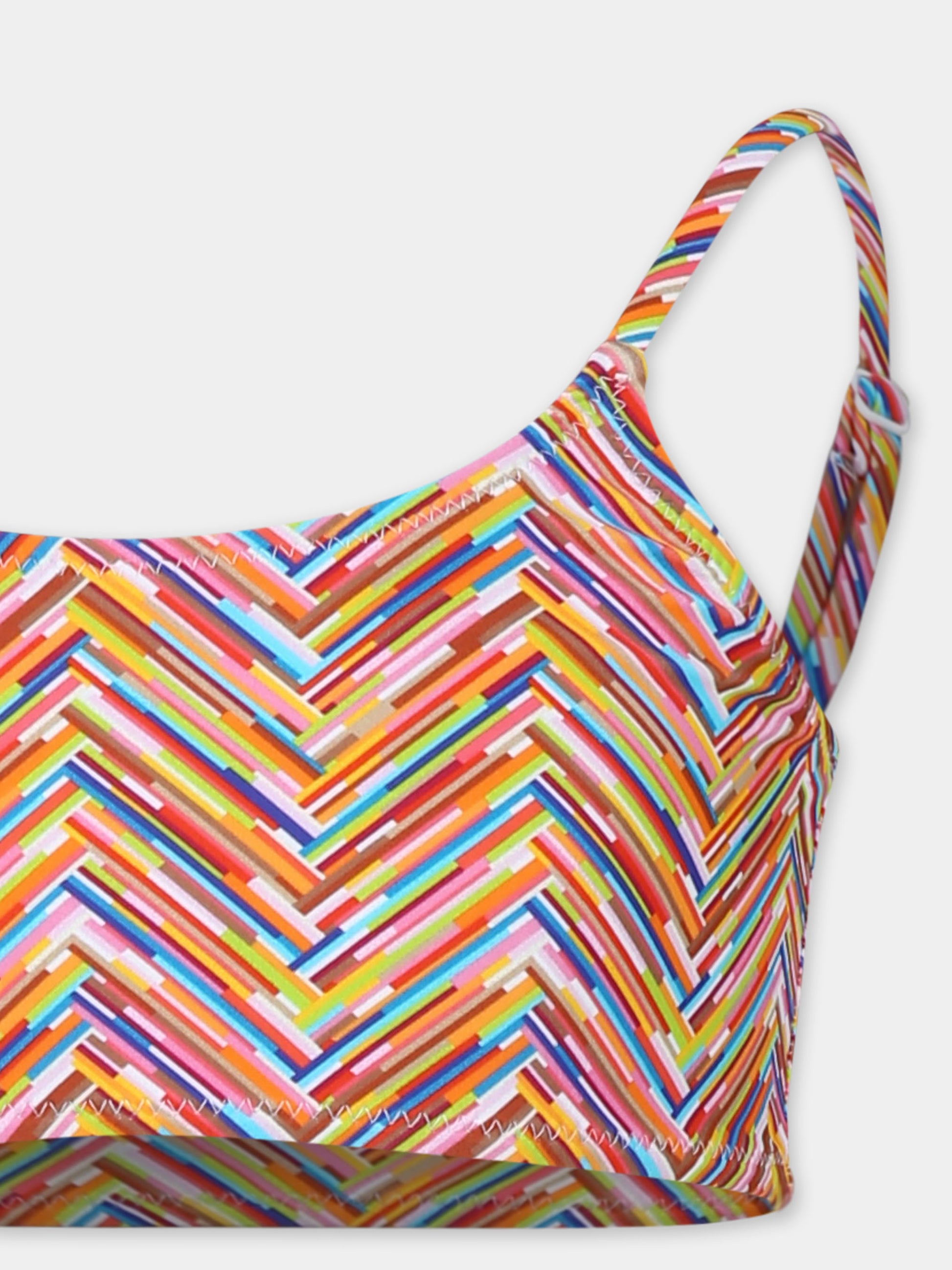 Bikini multicolor per bambina con motivo chevron,Missoni,MWCA19 Z2889 999