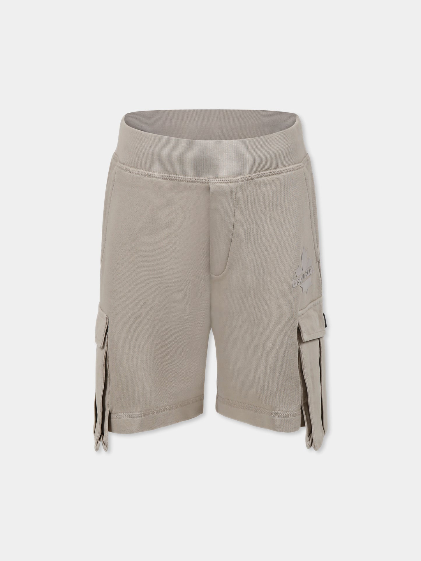 Shorts beige per bambino con logo,Dsquared2,DQ2720 D0AC6 D2P794M DQ717