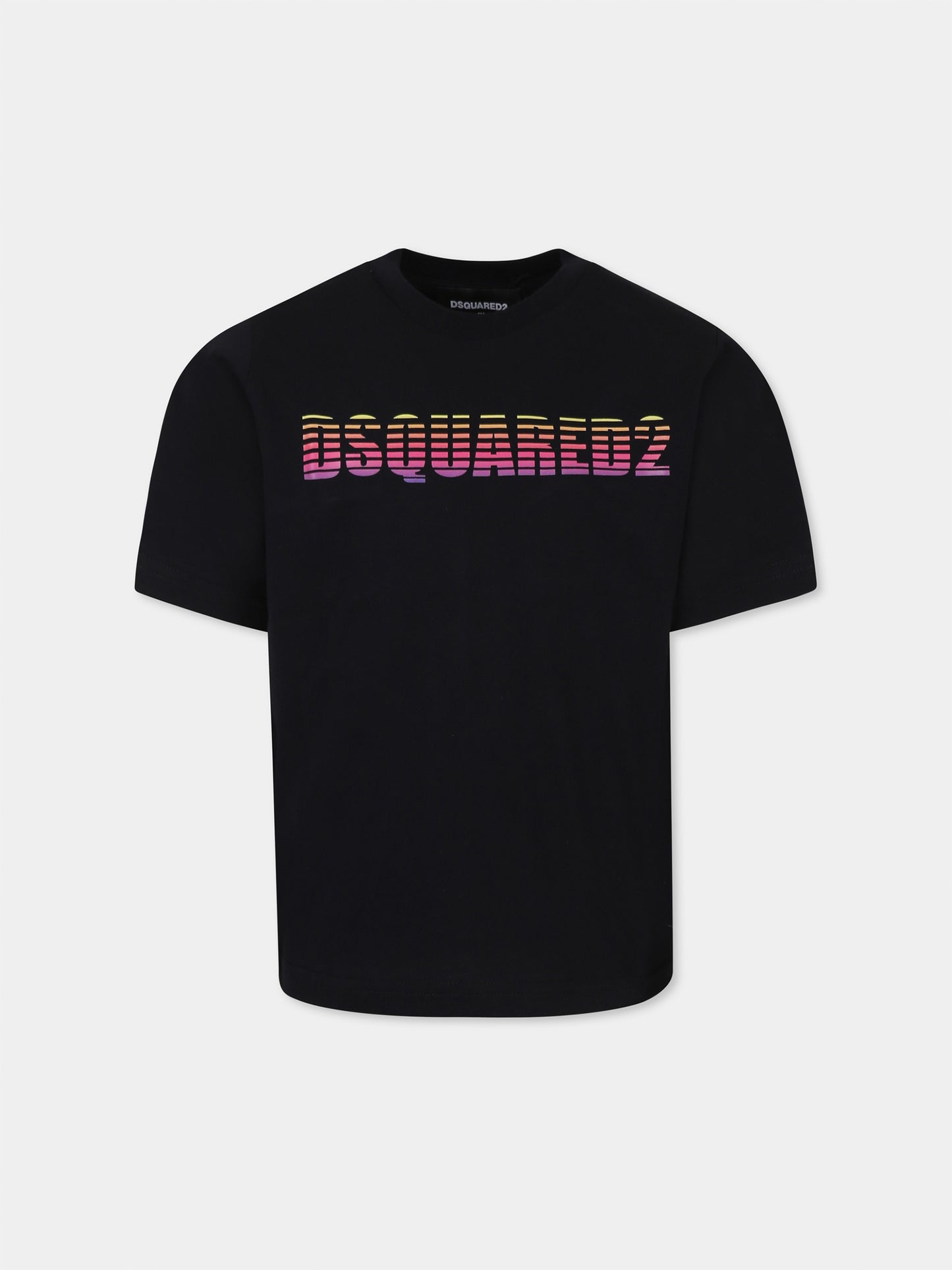 Black t-shirt for boy with logo
