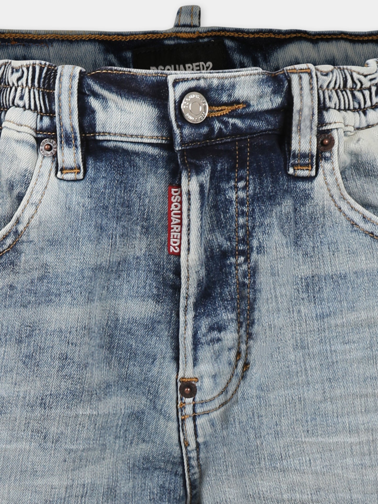 Shorts denim per bambino con logo,Dsquared2,DQ2828 D0AC2 D2P806M DQ01