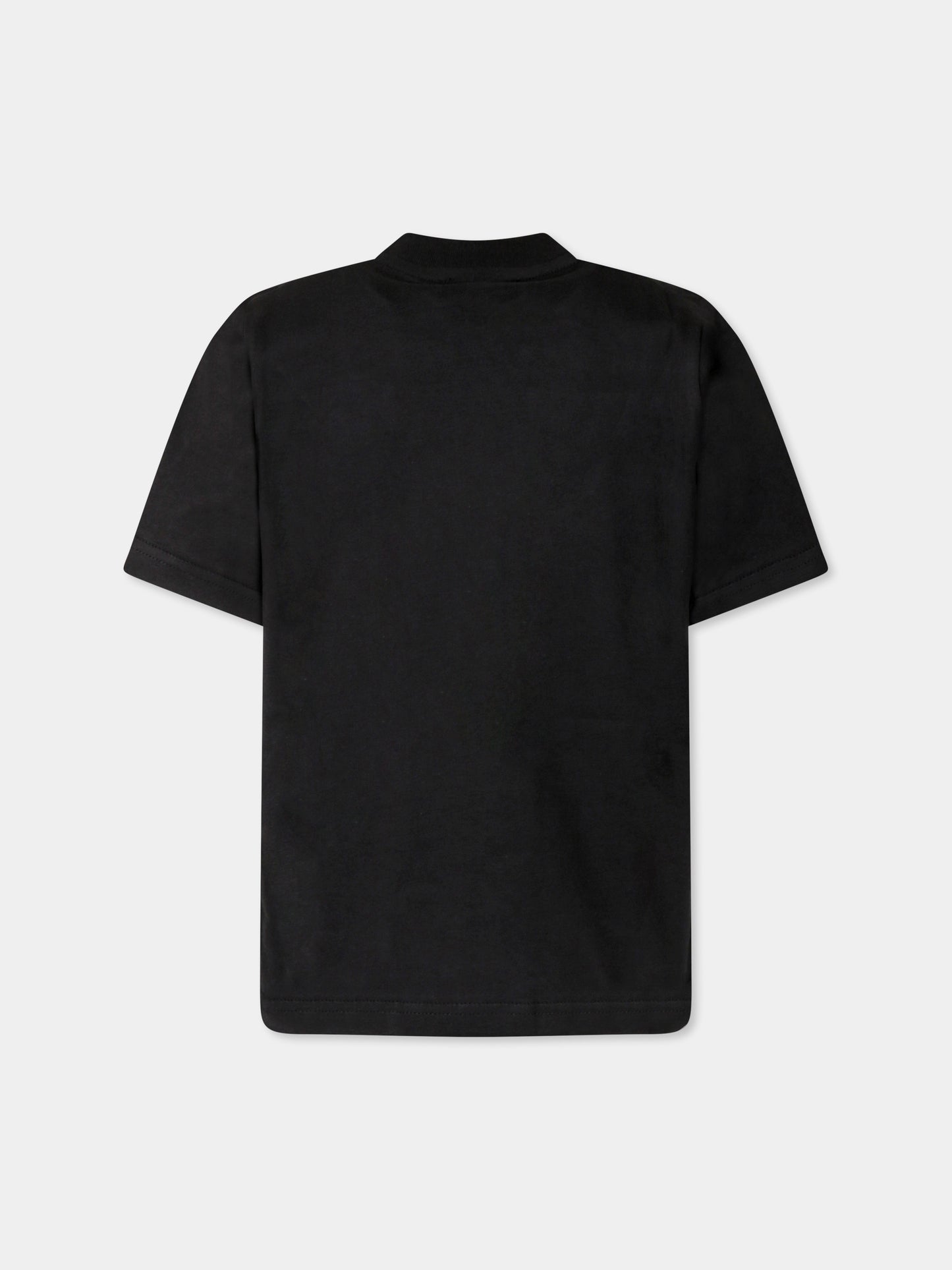 T-shirt nera per bambino con logo bianco,Dsquared2,DQ2941 D00XM D2T1163U DQ900