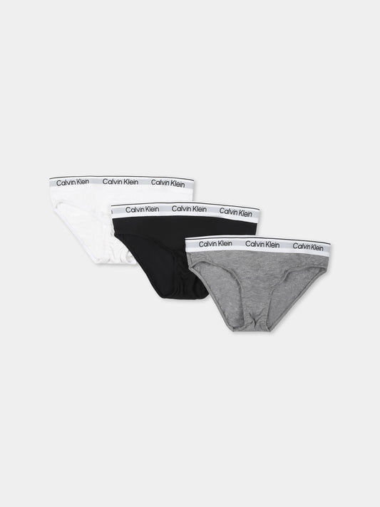 Set slip multicolor per bambina con logo,Calvin Klein Kids,25S CAG80G800728T G80G800728 0WT