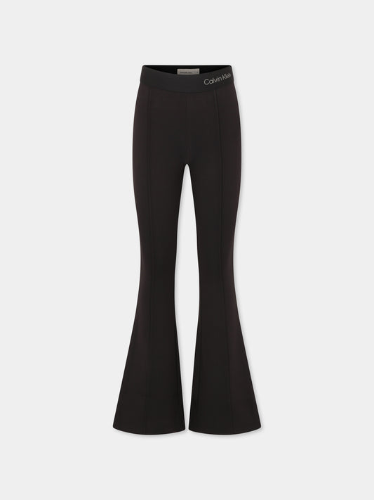 Leggings neri per bambina con logo,Calvin Klein Kids,25S CKIG0IG02874J IG0IG02874 BEH