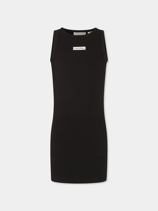 Vestito nero per bambina con logo,Calvin Klein Kids,25S CKIG0IG02906J IG0IG02906 BEH