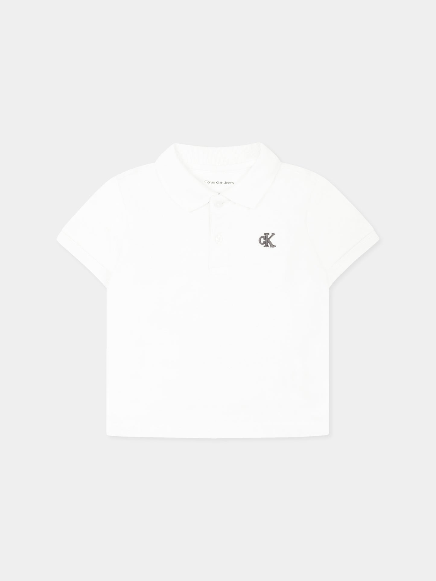 Polo bianca per neonato con logo,Calvin Klein Kids,25S CKIN0IN00170J IN0IN00170 YAF